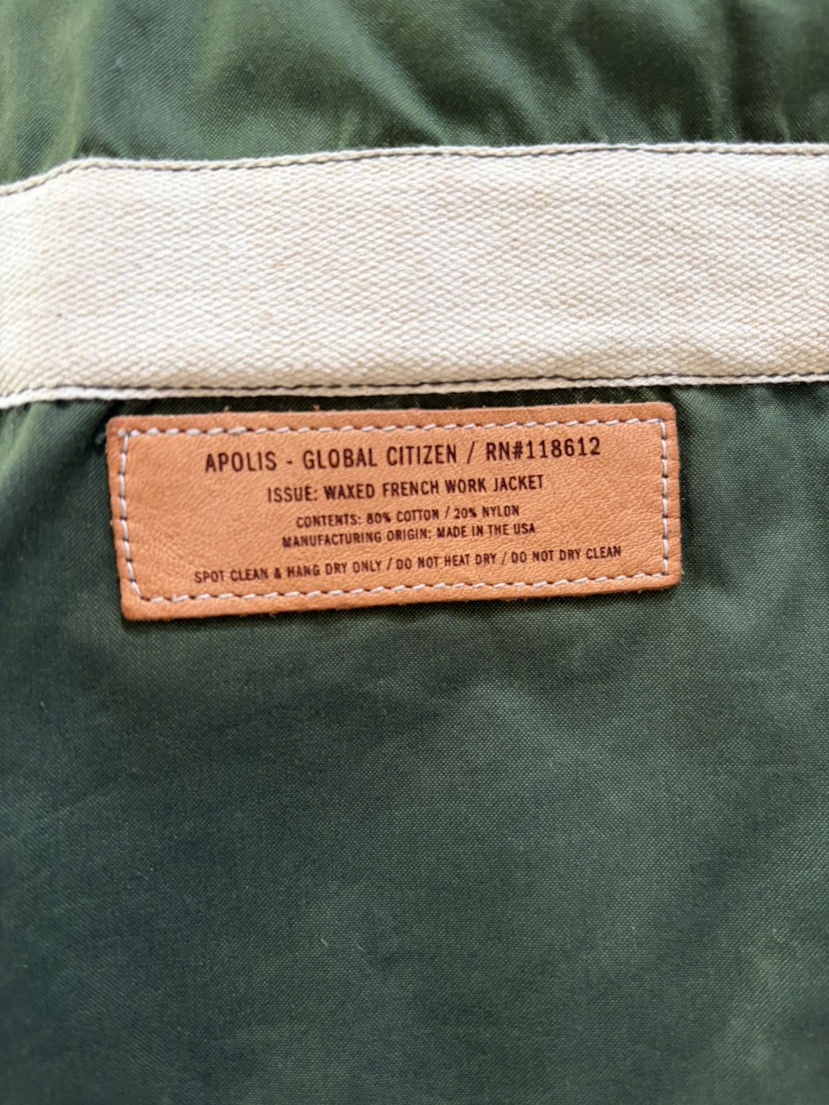 Apolis Apolis Waxed French Work Chore Coat – Made in USA – Size M Size US M / EU 48-50 / 2 - 5 Thumbnail