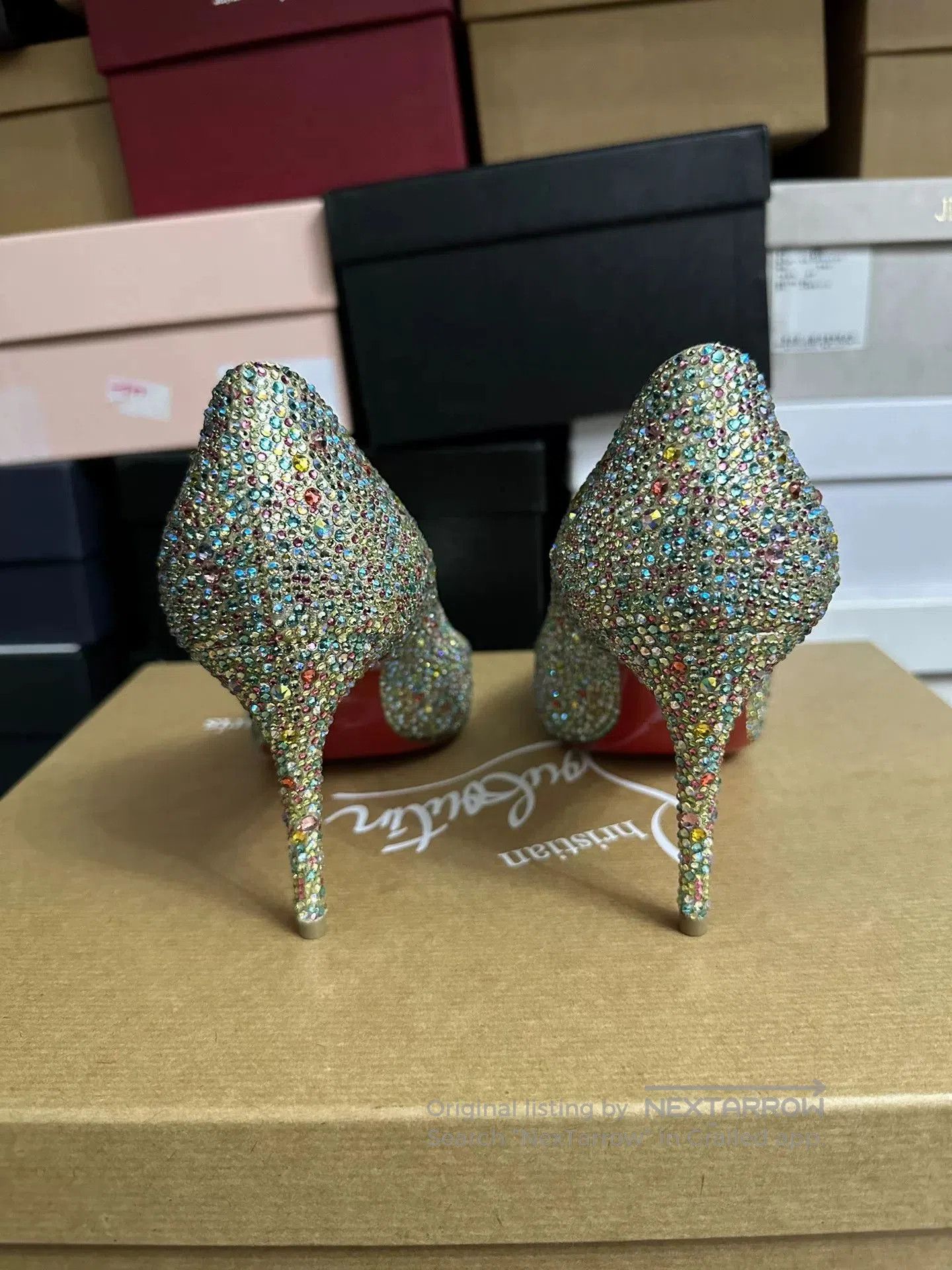 Christian Louboutin Christian Louboutin Crystal Embellished Heels. Size US 7 / IT 37 - 4 Thumbnail