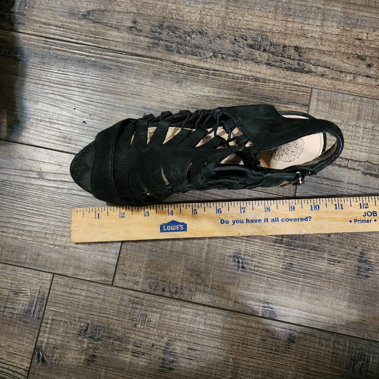 Vince Camuto Preowned Vince Camuto strappy Stretchy black heels Sz W 9 Size US 9 / IT 39 - 7 Thumbnail