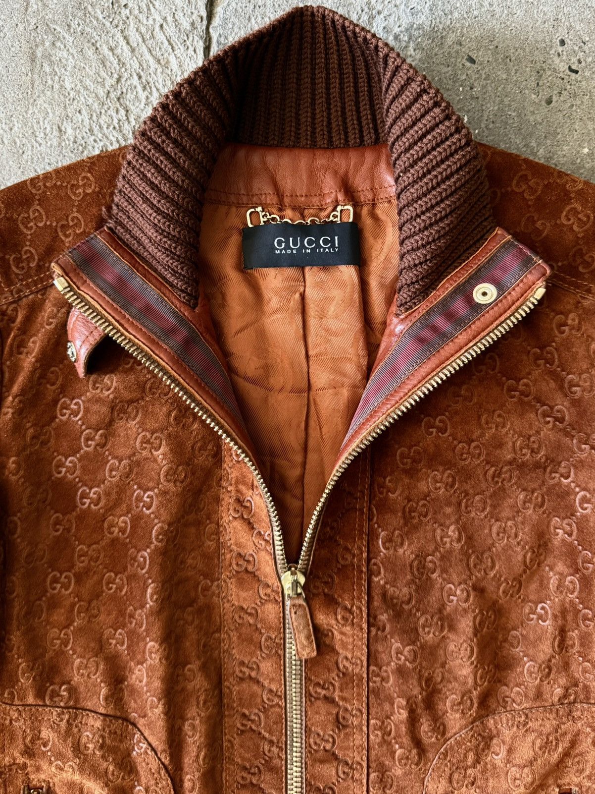 Gucci × Tom Ford Archive Gucci - Tom Ford Suede / Knit - Monogram Jacket Size S / US 4 / IT 40 - 11 Thumbnail