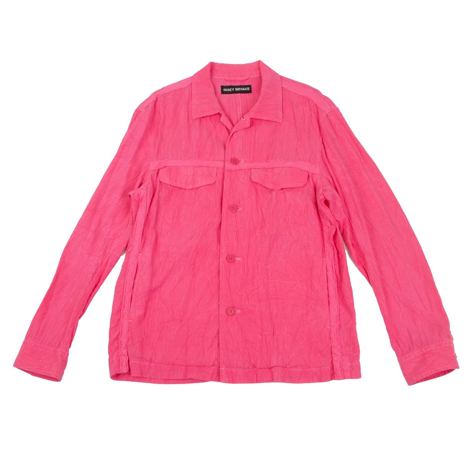Issey Miyake Pink Pleated Tape Design Jacket in Good Condition Size US L / EU 52-54 / 3 - 1 Thumbnail