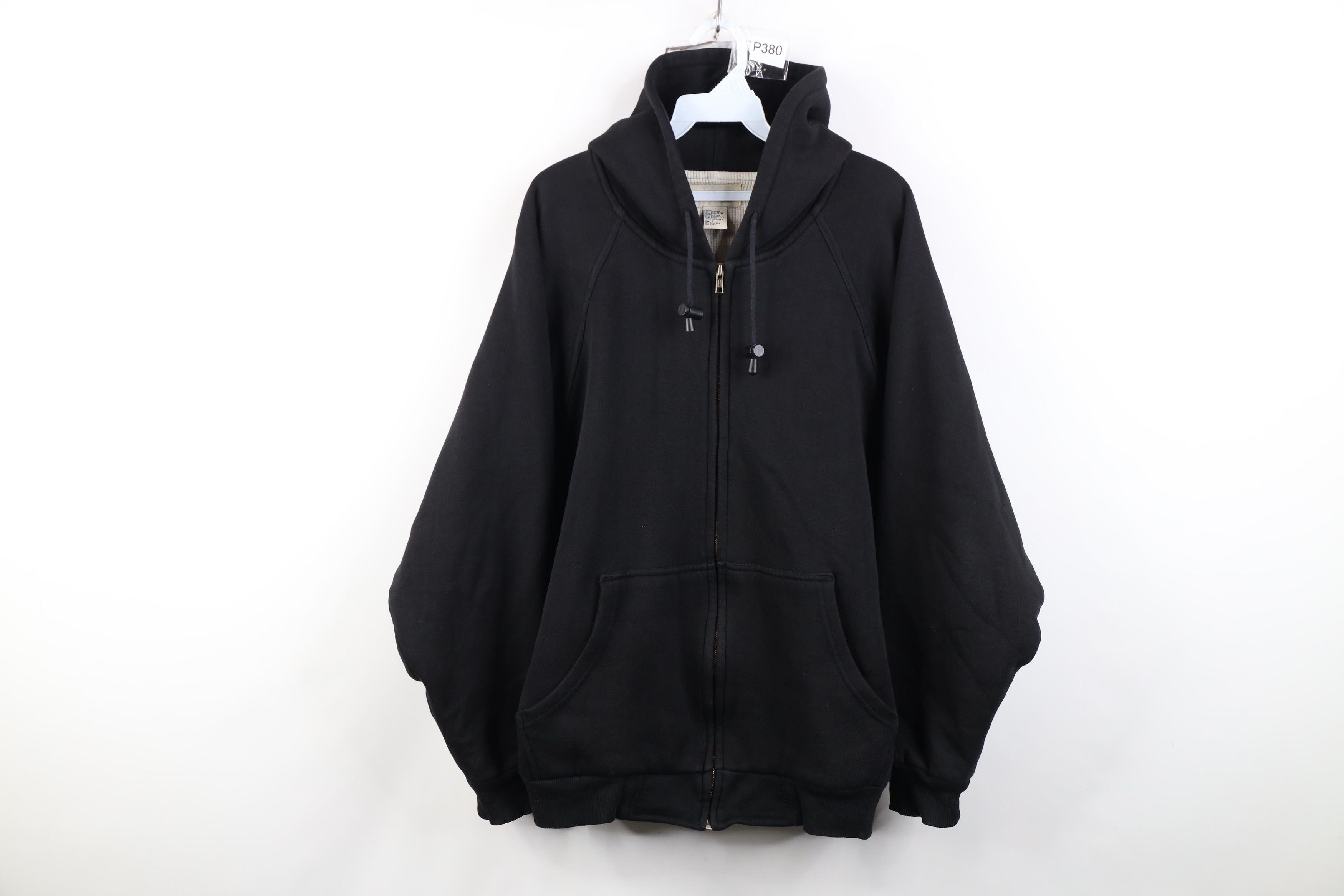 Vintage Vintage 90s Streetwear Thermal Waffle Knit Lined Hoodie Size US L / EU 52-54 / 3 - 1 Thumbnail