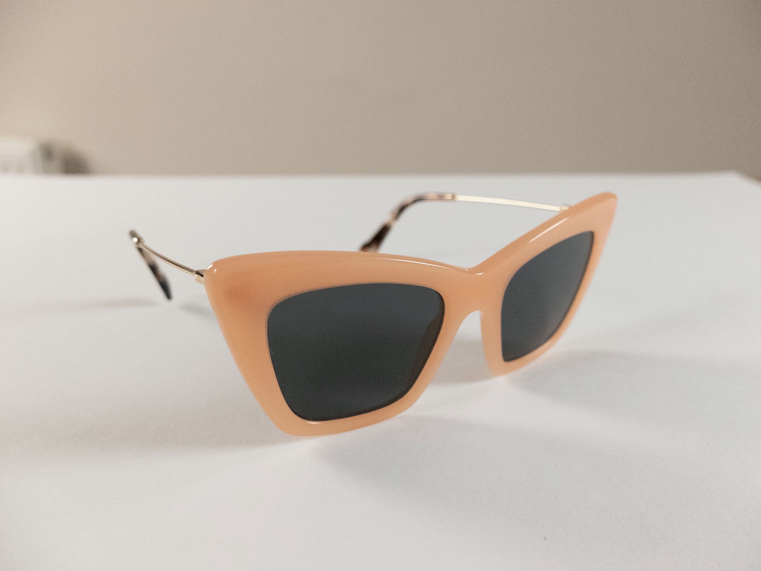 Miu Miu MIU MIU salmon pink cat eye metal and acetate sunglasses Size ONE SIZE - 1 Thumbnail