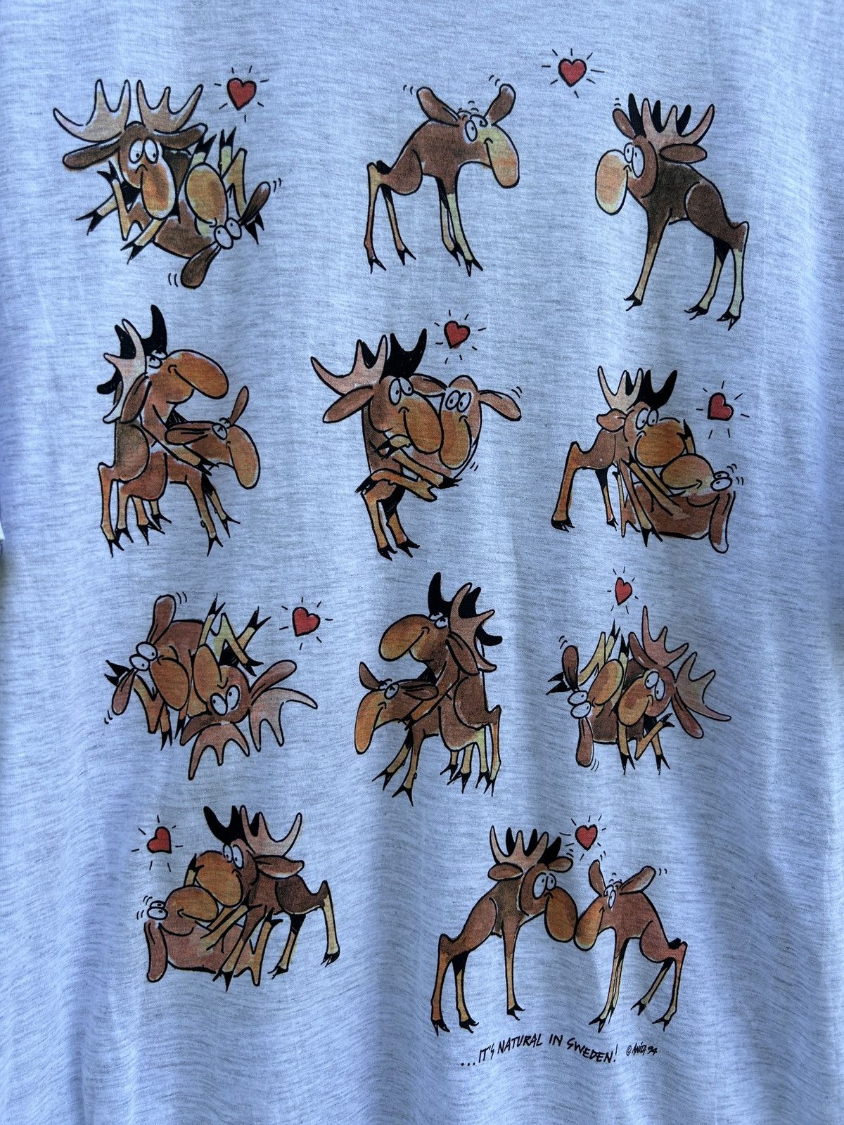 Vintage 90s Vintage 1994 Deer Moose Sex Funny Art Sweden T-Shirt Size US S / EU 44-46 / 1 - 2 Thumbnail