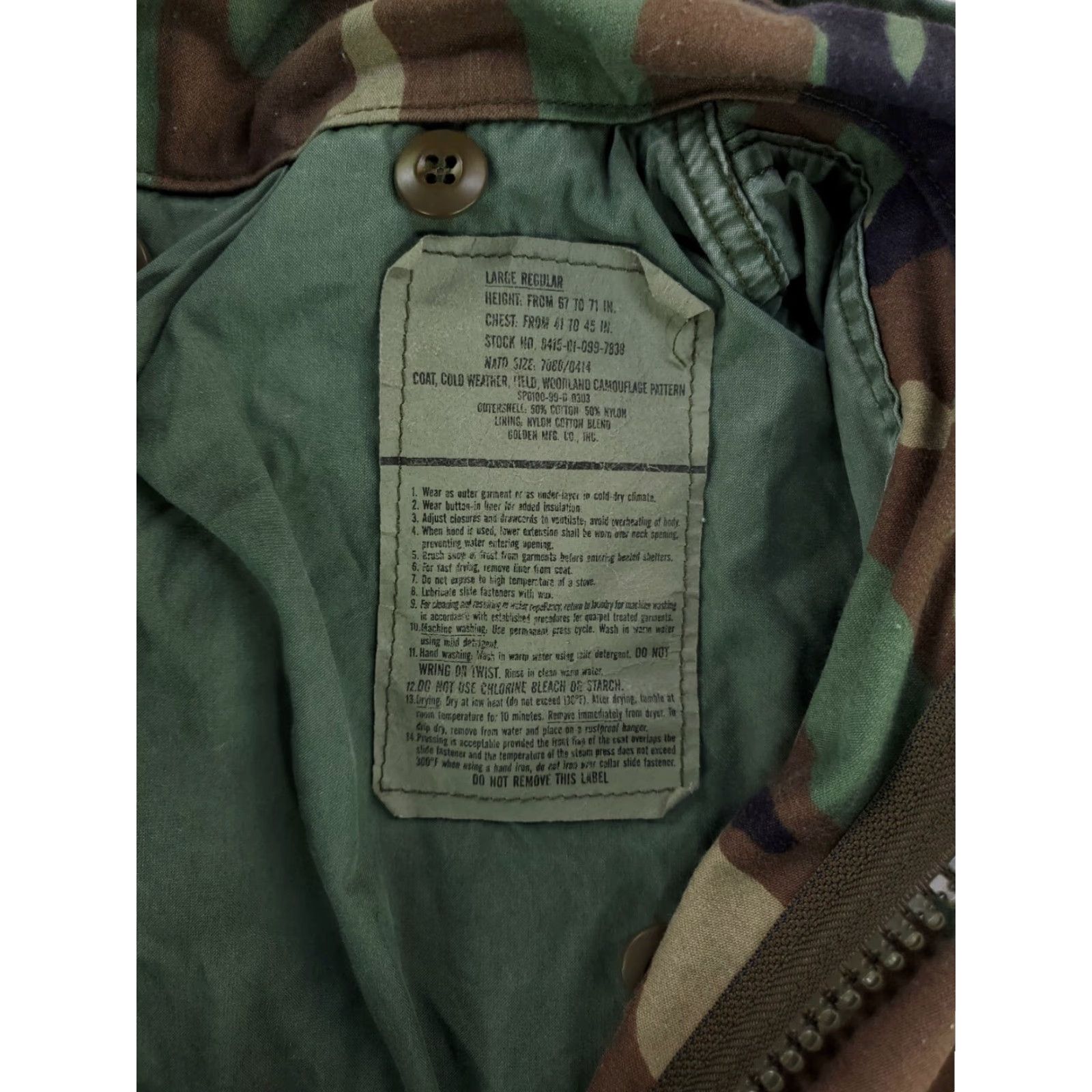 Vintage **M65 Woodland Camo Cold Weather Men's Jacket L** User: M65 Woodland Camo Cold Weather Men's Jacket L Size US L / EU 52-54 / 3 - 3 Thumbnail