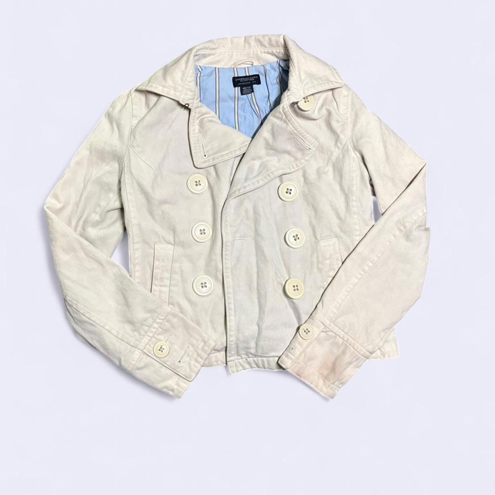 American Eagle Outfitters American Eagle Outfitters Women's Cream and Tan Coat Size XS / US 0-2 / IT 36-38 - 1 Thumbnail