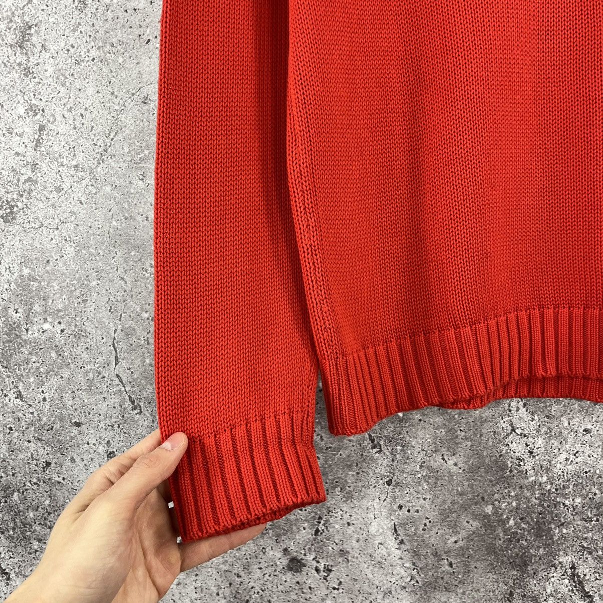 Armani × Vintage Armani Jeans Woman’s Sweater Cable Knit V-Neck Red Size 3XL Size XL / US 12-14 / IT 48-50 - 4 Thumbnail