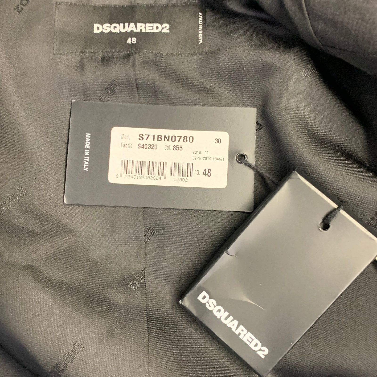 Dsquared2 DSQUARED2 Size 38 Charcoal Wool Blend Notch Lapel Sport Coat Size 38R - 5 Thumbnail