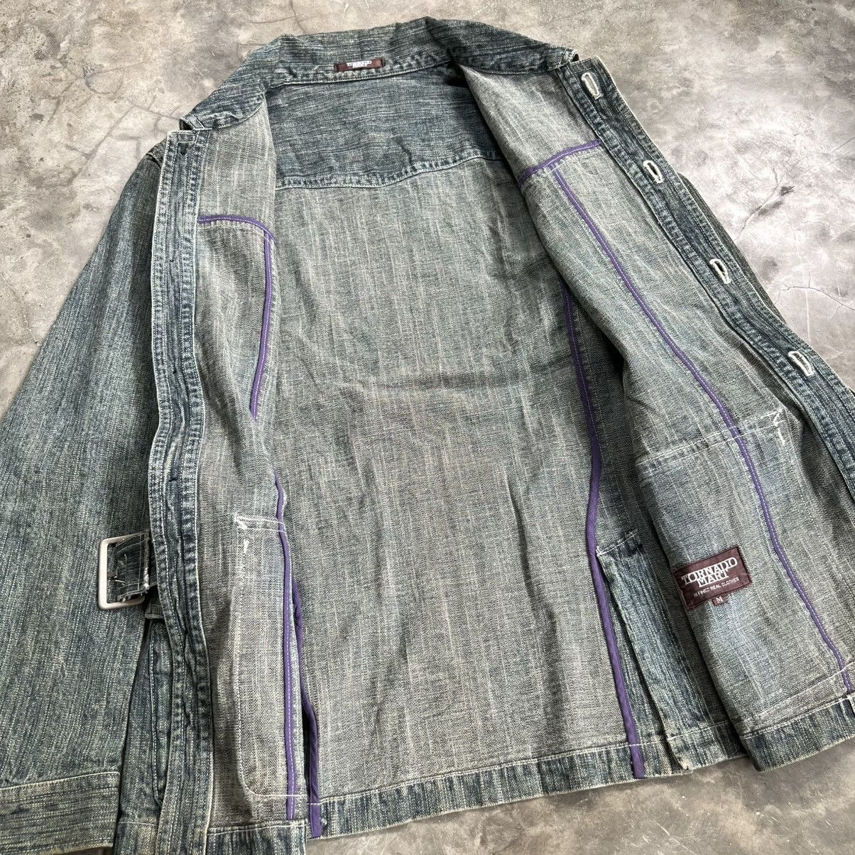 Tornado Mart 2000s Tornado Mart Washed Denim Safari Belted Jacket Size US M / EU 48-50 / 2 - 4 Thumbnail