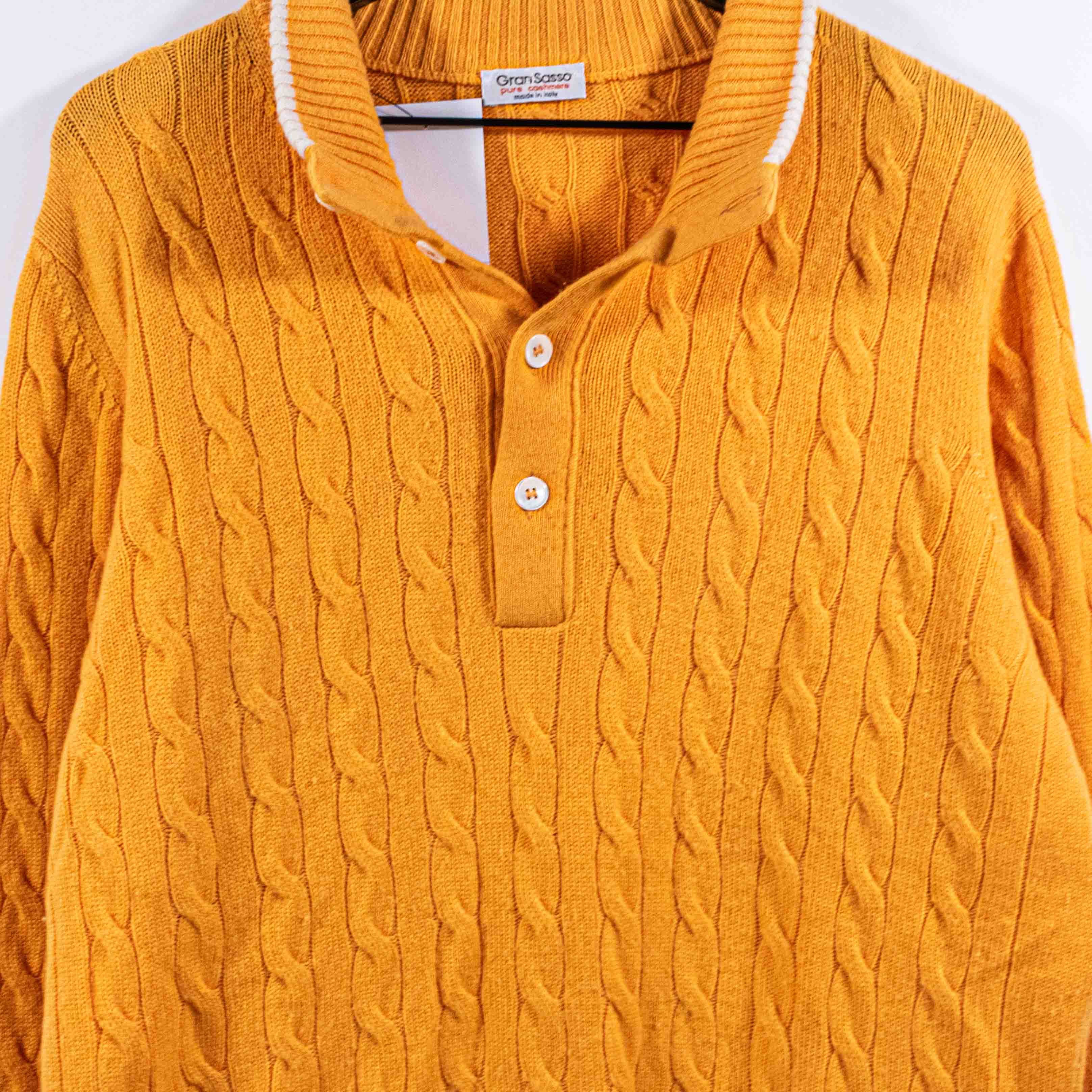Gran Sasso Gran Sasso Pure Cashmere Cable Knit Collared Sweater Italy Size US L / EU 52-54 / 3 - 4 Thumbnail
