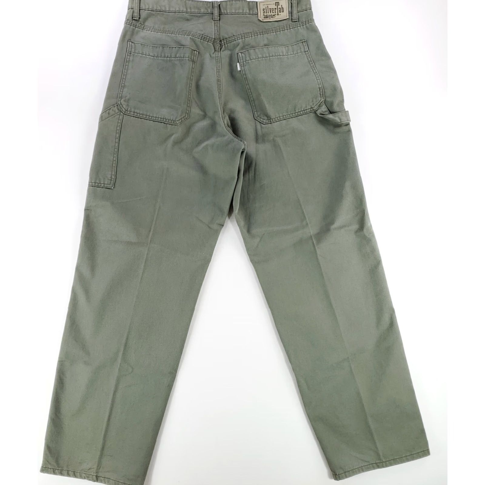 Levi's VINTAGE Levi's Silvertab Carpenter Pants Green Mens 35x33 Inseam 33 Regular 90s VTG Jeans Size US 35 - 5 Thumbnail