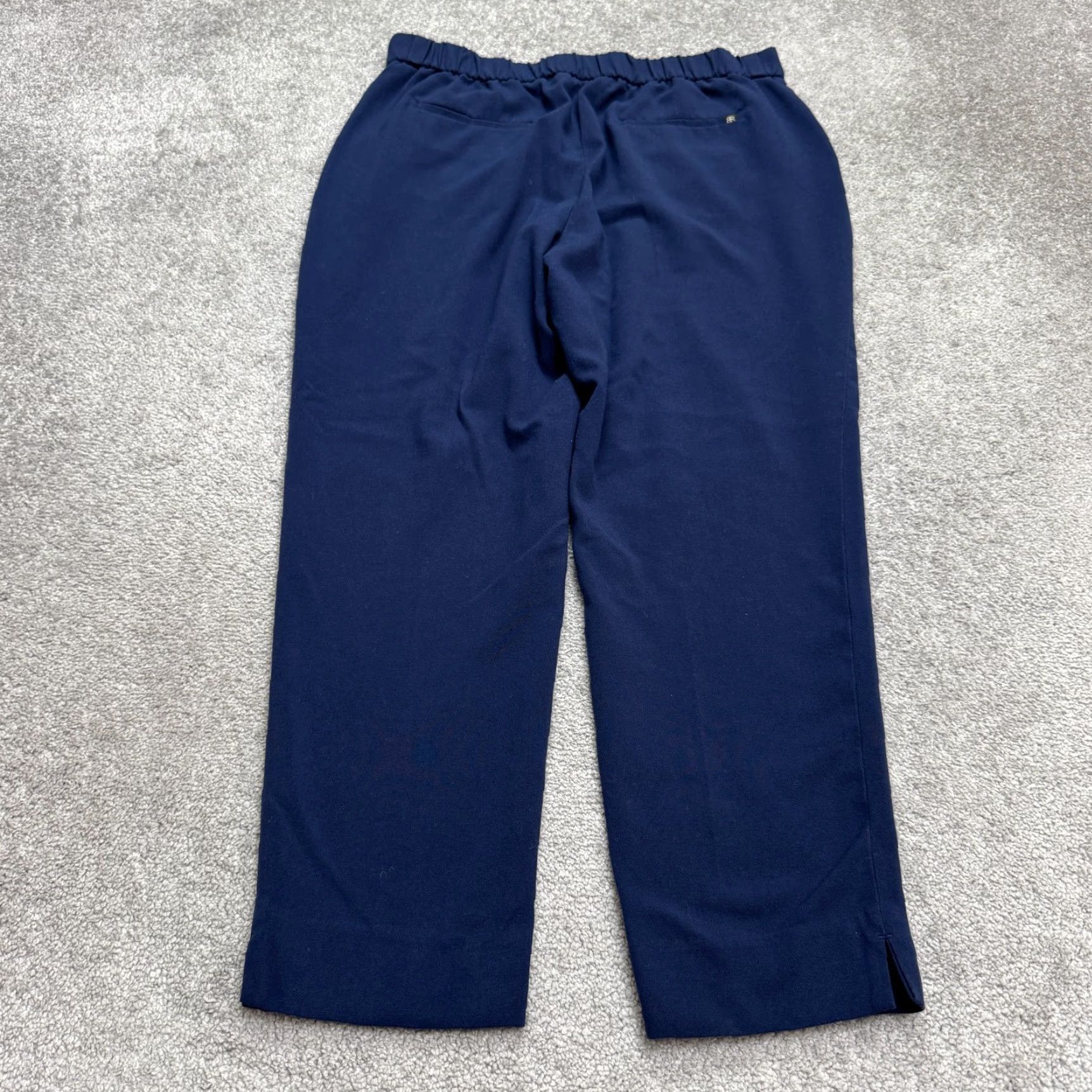 Banana Republic Banana Republic Pants Women 12 Navy Blue Straight Leg Pull On Twill Legwear Regular Inseam 26.5 in 33 in Front Flat Color Blue Size 34" / US 12 / IT 48 - 2 Thumbnail