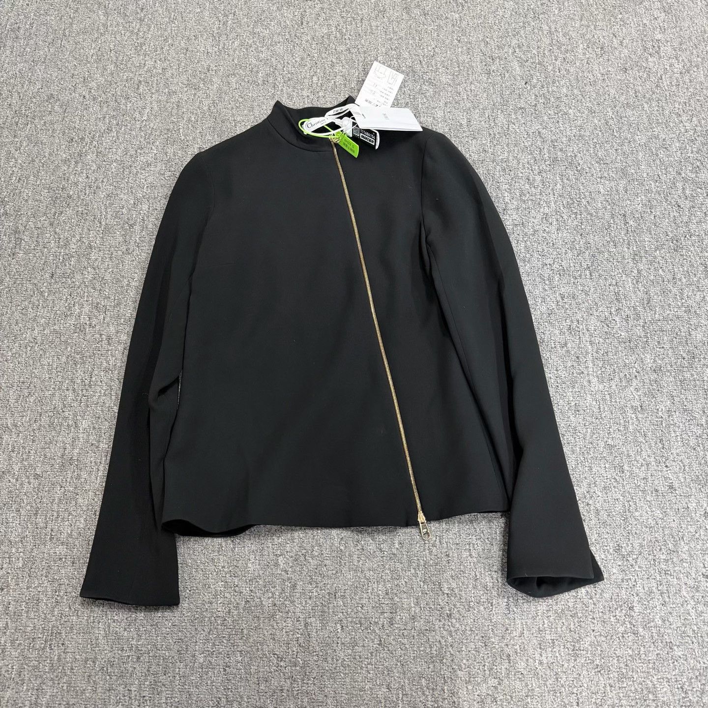 Dior Christian Dior Silk Diagonal Zip Jacket Size XXS / US 00 / IT 34 - 1 Thumbnail