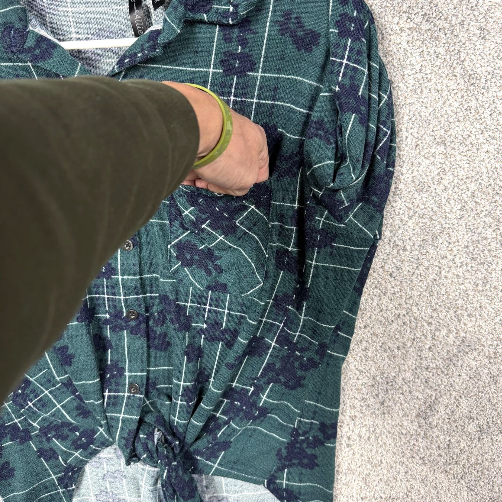 Vintage VINTAGE Y2K Flannel Tie Front Shirt L Plaid Green Women's Button-Up 3/4 Sleeve Casual Fall Winter Size L / US 10 / IT 46 - 5 Thumbnail
