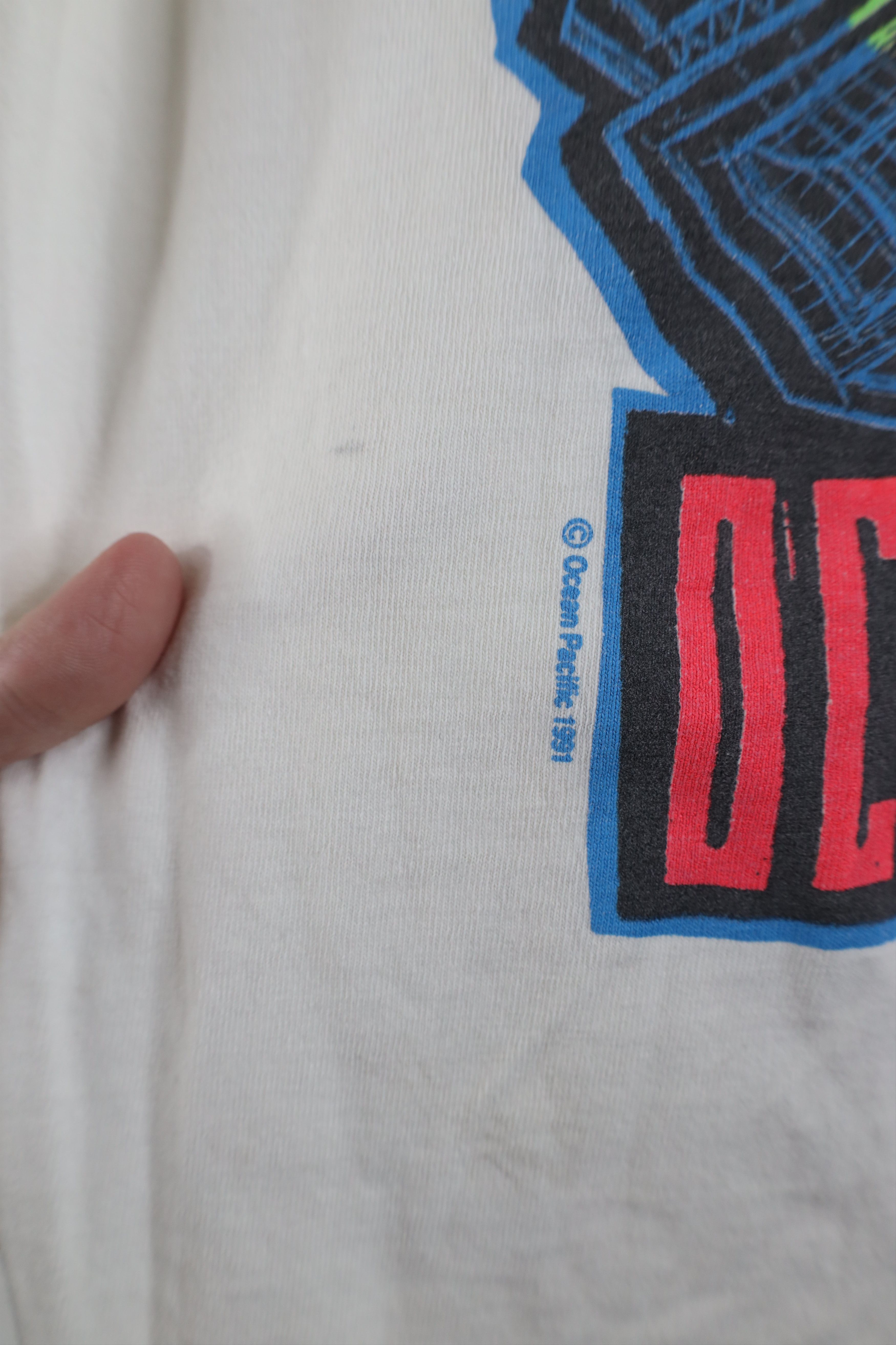 Ocean Pacific × Vintage Vintage 90s Ocean Pacific Spell Out Surfing T-Shirt USA Size US M / EU 48-50 / 2 - 12 Thumbnail