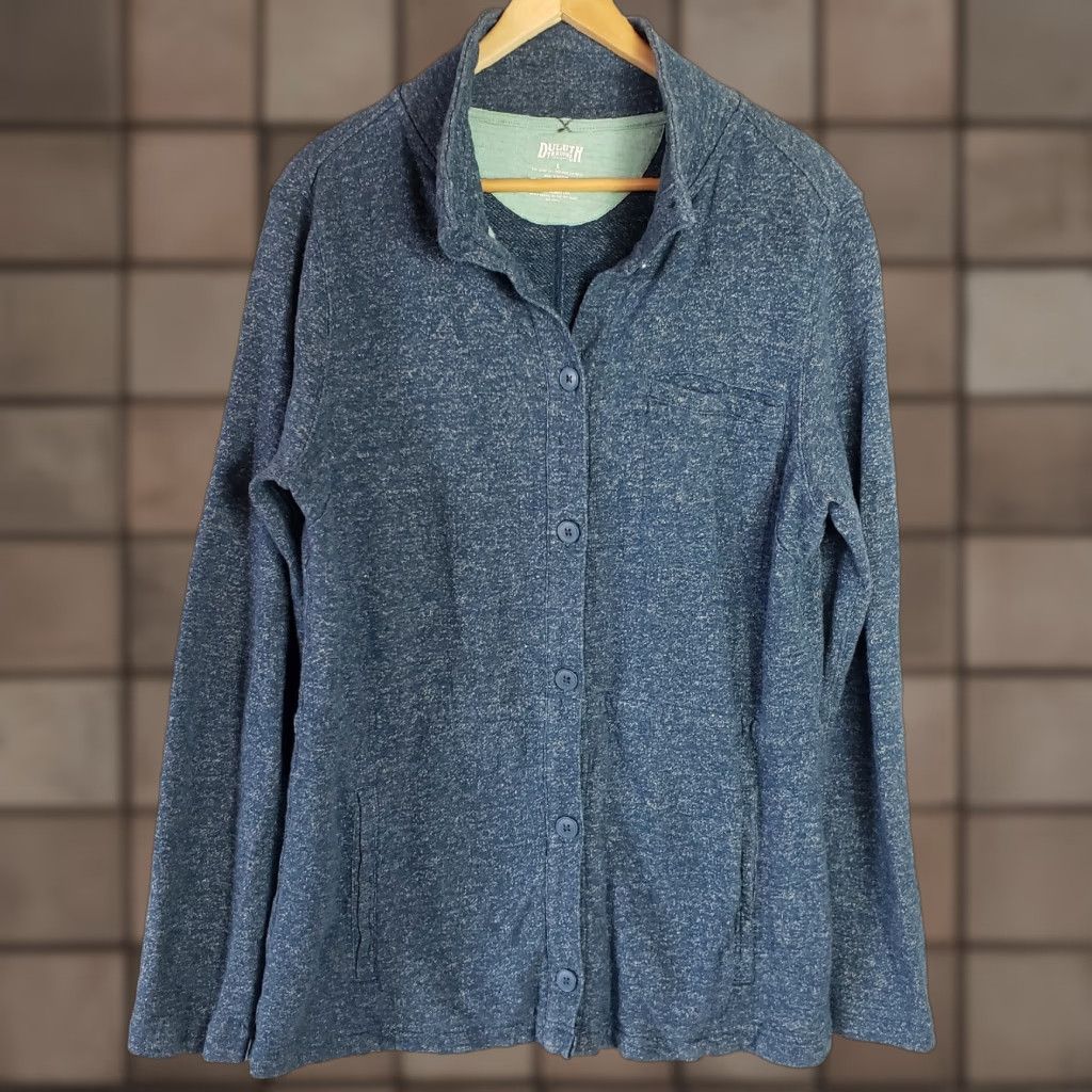 CO Duluth Womens Hemp Organic Cotton Buttonfront Jacket-Size L Blue Size L / US 10 / IT 46 - 1 Thumbnail