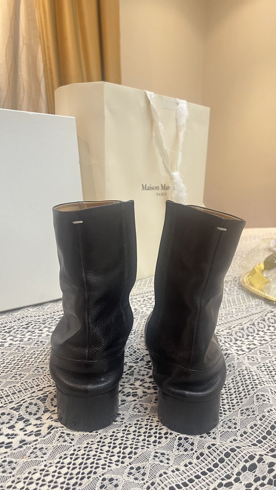 Maison Margiela Margiela Men’s Tabi Camel Leather Chelsea Boots Size US 10 / EU 43 - 6 Thumbnail