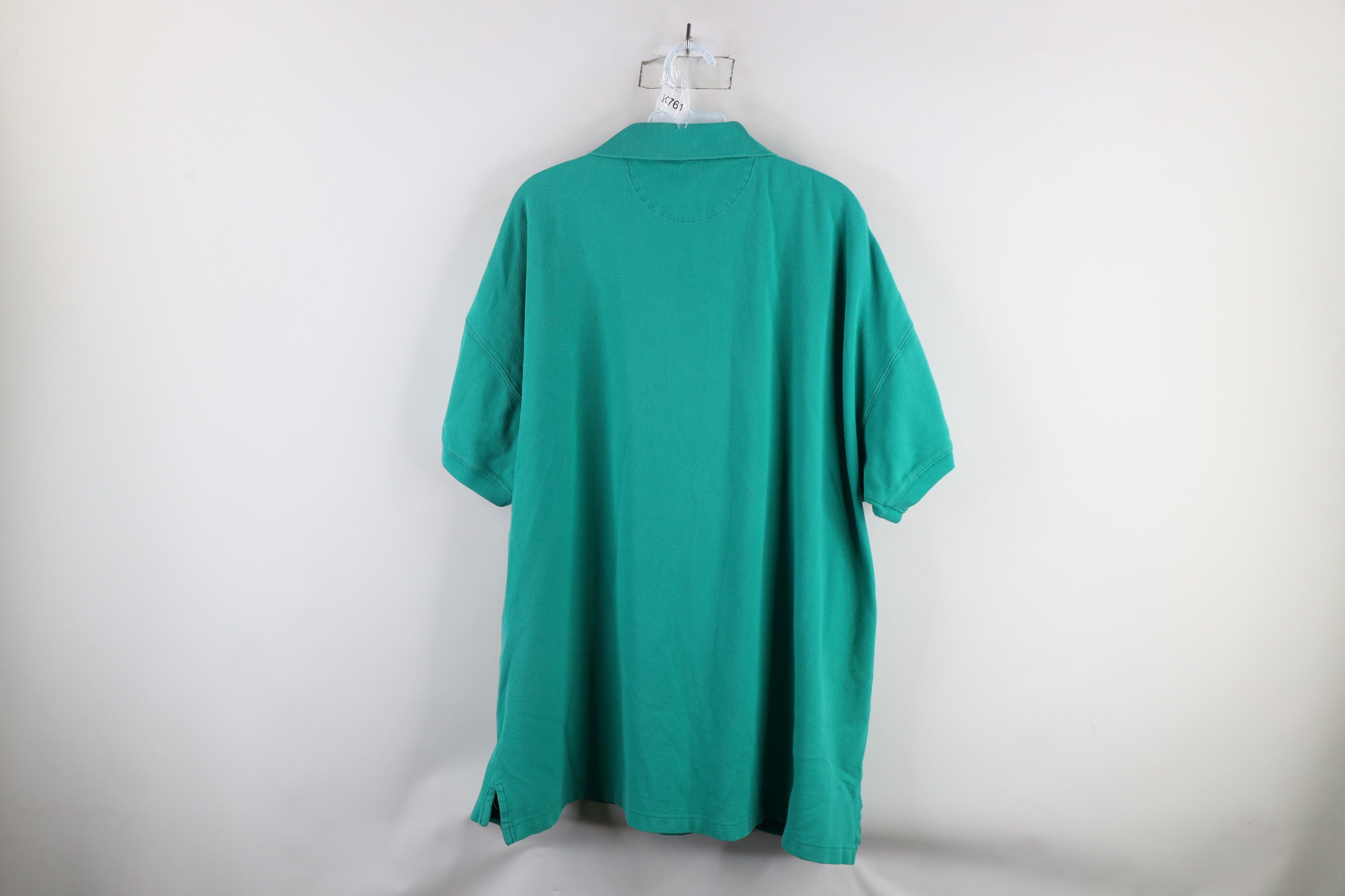 Eddie Bauer × Vintage Vintage 90s Eddie Bauer Blank Heavyweight Polo Shirt Teal Size US XXL / EU 58 / 5 - 8 Thumbnail