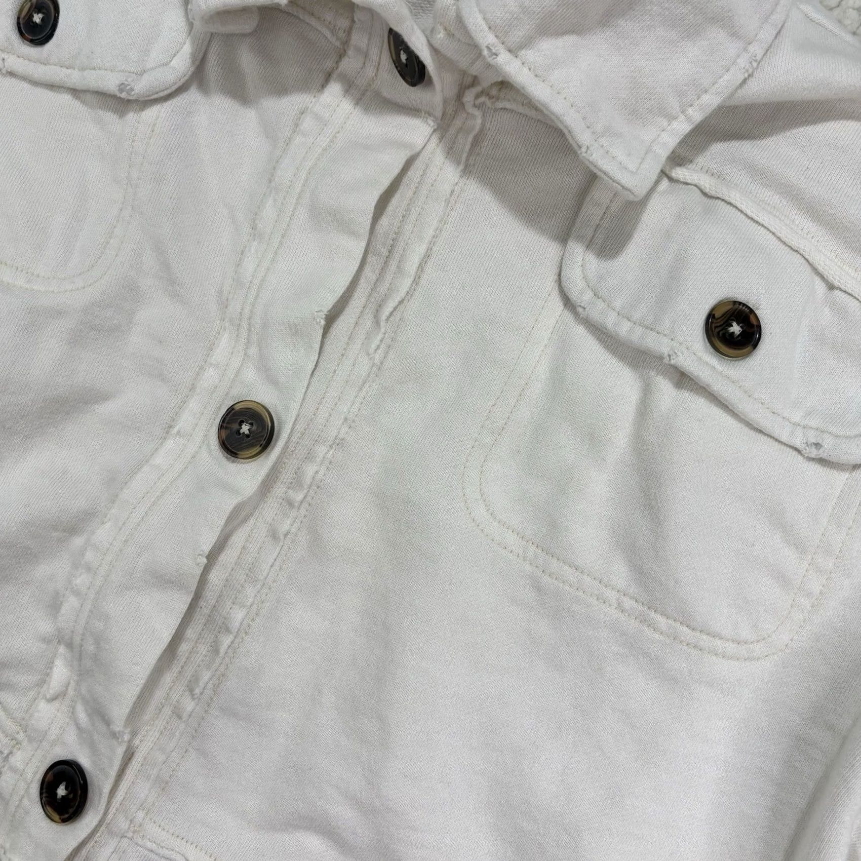 Vintage We The Free We The Free Saturday Cropped Shirt Jacket Oversized Top White S Cotton Shacket Free People Mens? Womens? Size S / US 4 / IT 40 - 5 Thumbnail