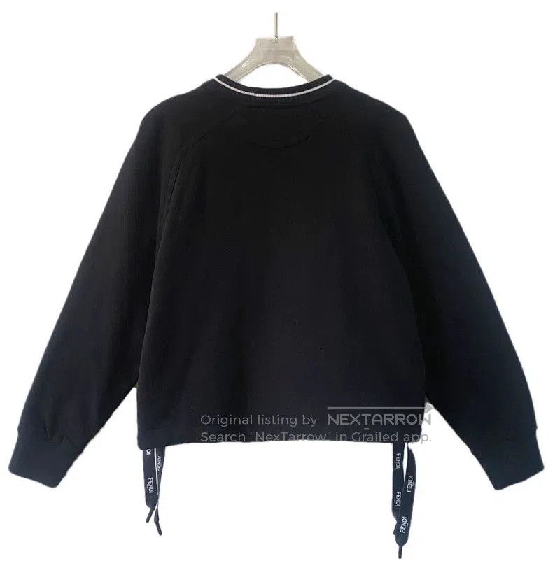 Fendi FENDI Black Embroidered Logo Sweatshirt. Size US M / EU 48-50 / 2 - 2 Thumbnail