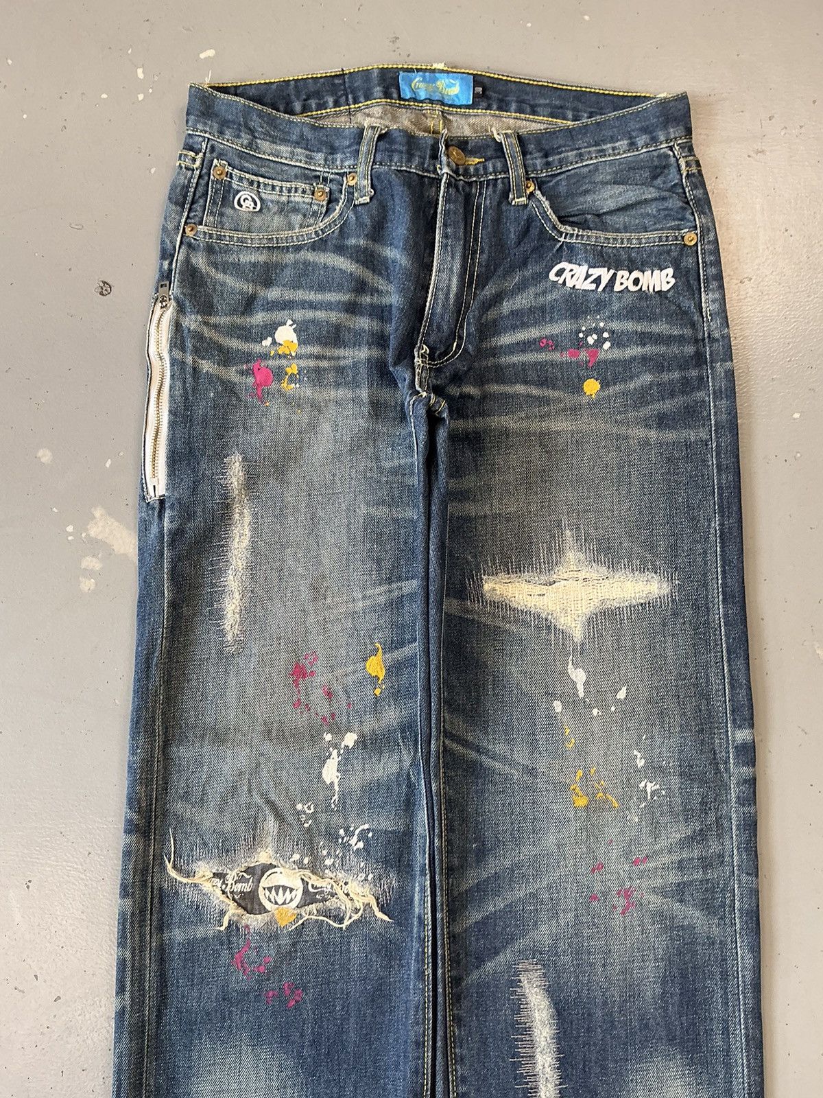 Designer × Vintage Vintage crazy bomb SpellOut distressed denim Size US 30 / EU 46 - 4 Thumbnail