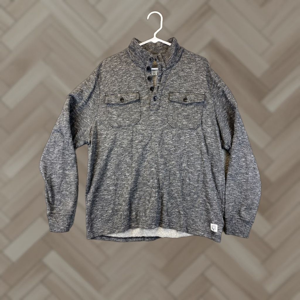 Lucky Brand Lucky Brand Sweater Adult XL Gray Pullover Fleece Casual Button Mens /76-30 Size US XL / EU 56 / 4 - 1 Thumbnail
