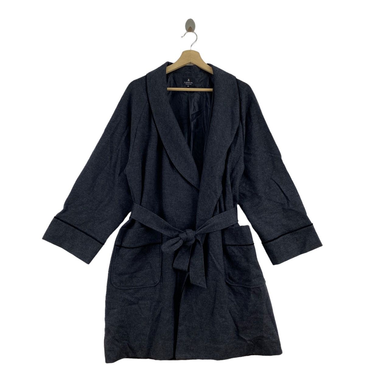 Lanvin × Vintage Vintage LANVIN COLLECTION Black Strings Robe Style Coat Size M / US 6-8 / IT 42-44 - 1 Thumbnail