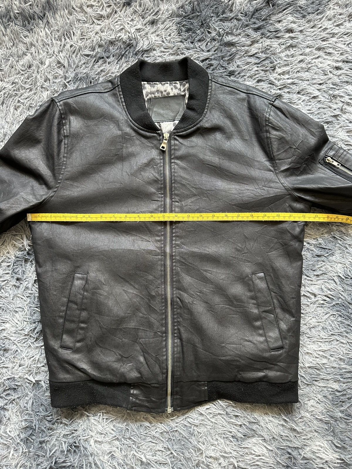 ABAHOUSE 🔥Rare🔥 Designworks coated black bomber jacket Size US L / EU 52-54 / 3 - 20 Thumbnail
