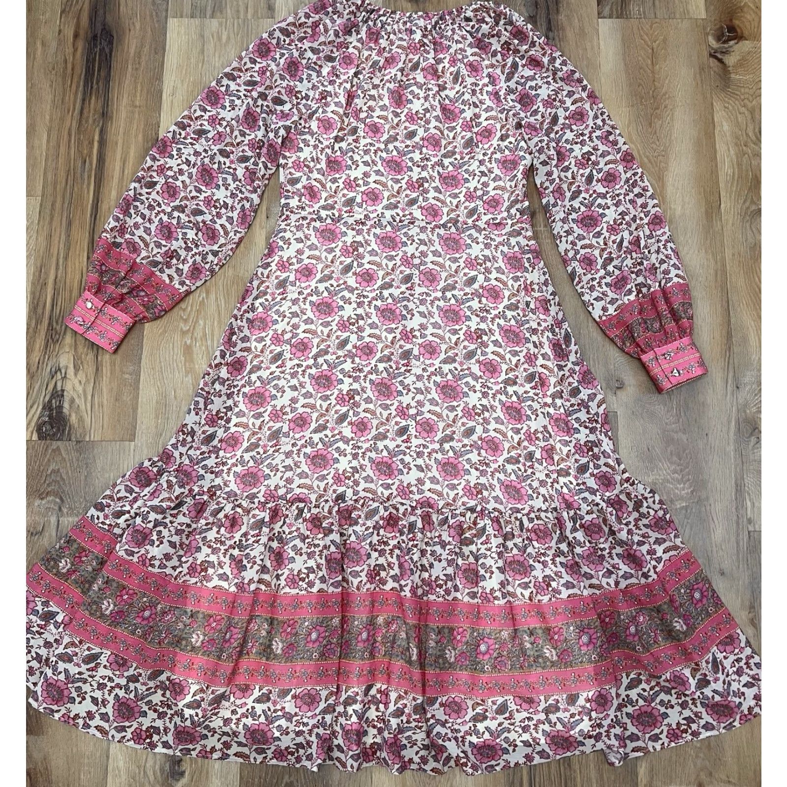 Pinko VINTAGE Sezane Dress Merida in Pink Floral Print Midi Dress 40 Size S / US 4 / IT 40 - 6 Thumbnail