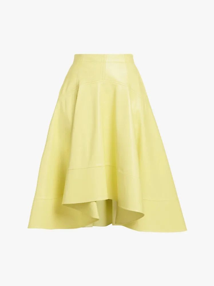 Bottega Veneta o1loc1c0324 716284 Shiny Leather Skirt in Yellow Size 30" / US 8 / IT 44 - 1 Thumbnail
