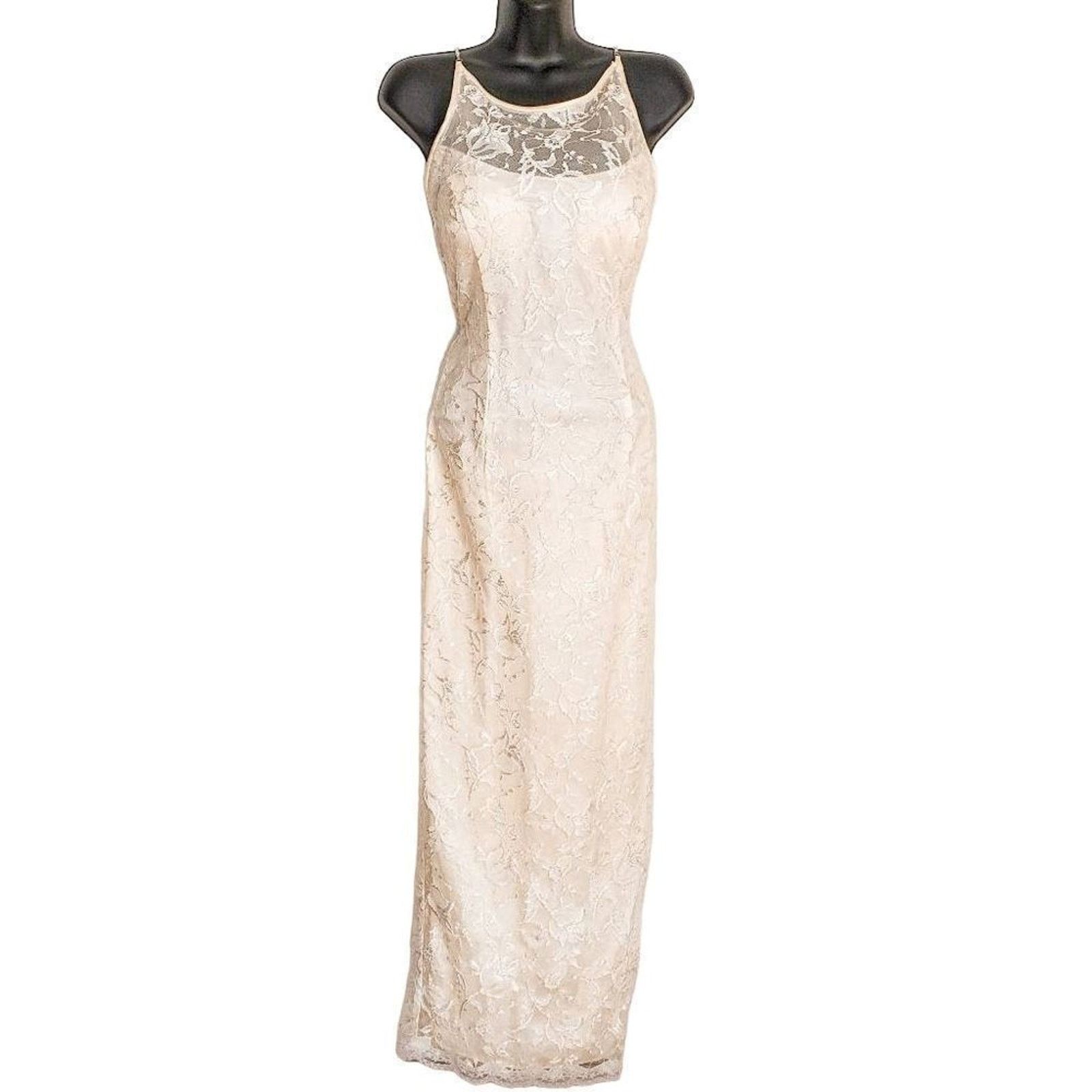 Vintage Vintage 90s Scott McClintock White Beaded Bridal Dress Sz 4 Size S / US 4 / IT 40 - 1 Thumbnail
