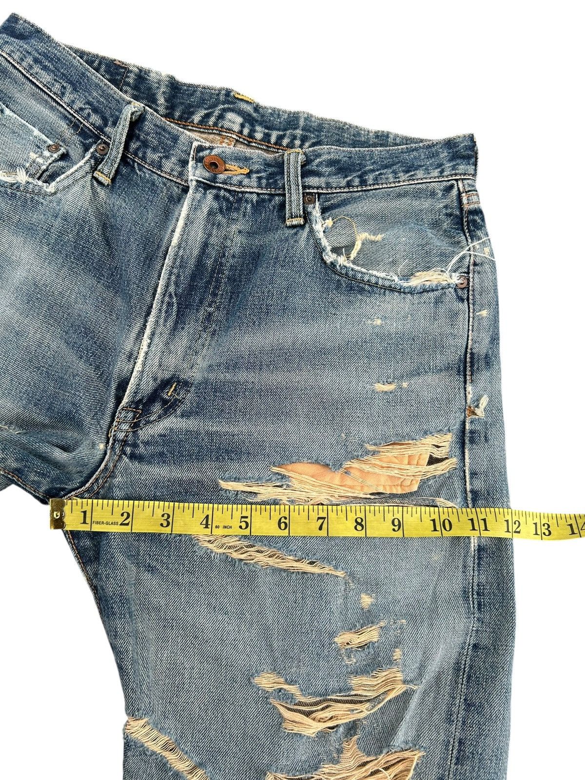 Kapital Thrashed Vintage Edwin 505xx Selvedge Denim Jeans Size US 30 / EU 46 - 17 Thumbnail