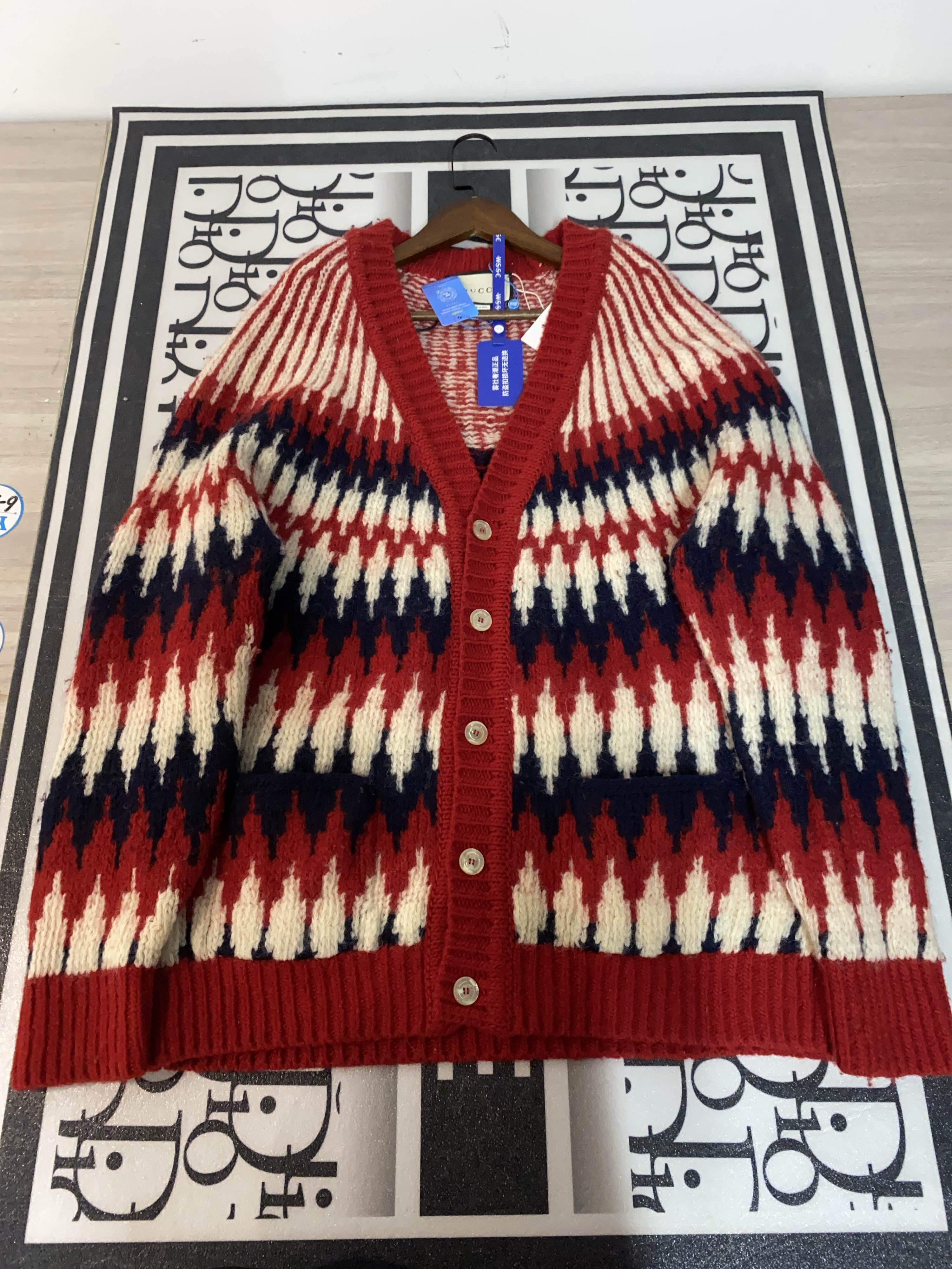 Gucci Gucci Jacquard Wool Cardigan Size S Size US S / EU 44-46 / 1 - 1 Thumbnail