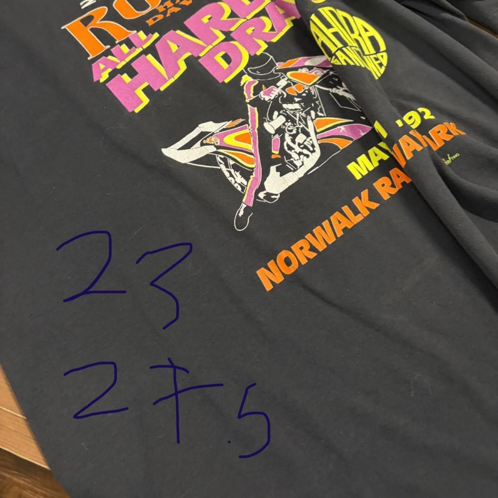 Harley Davidson Vintage 1992 Harley Davidson Roeder Raceway Tee Size US XL / EU 56 / 4 - 7 Thumbnail