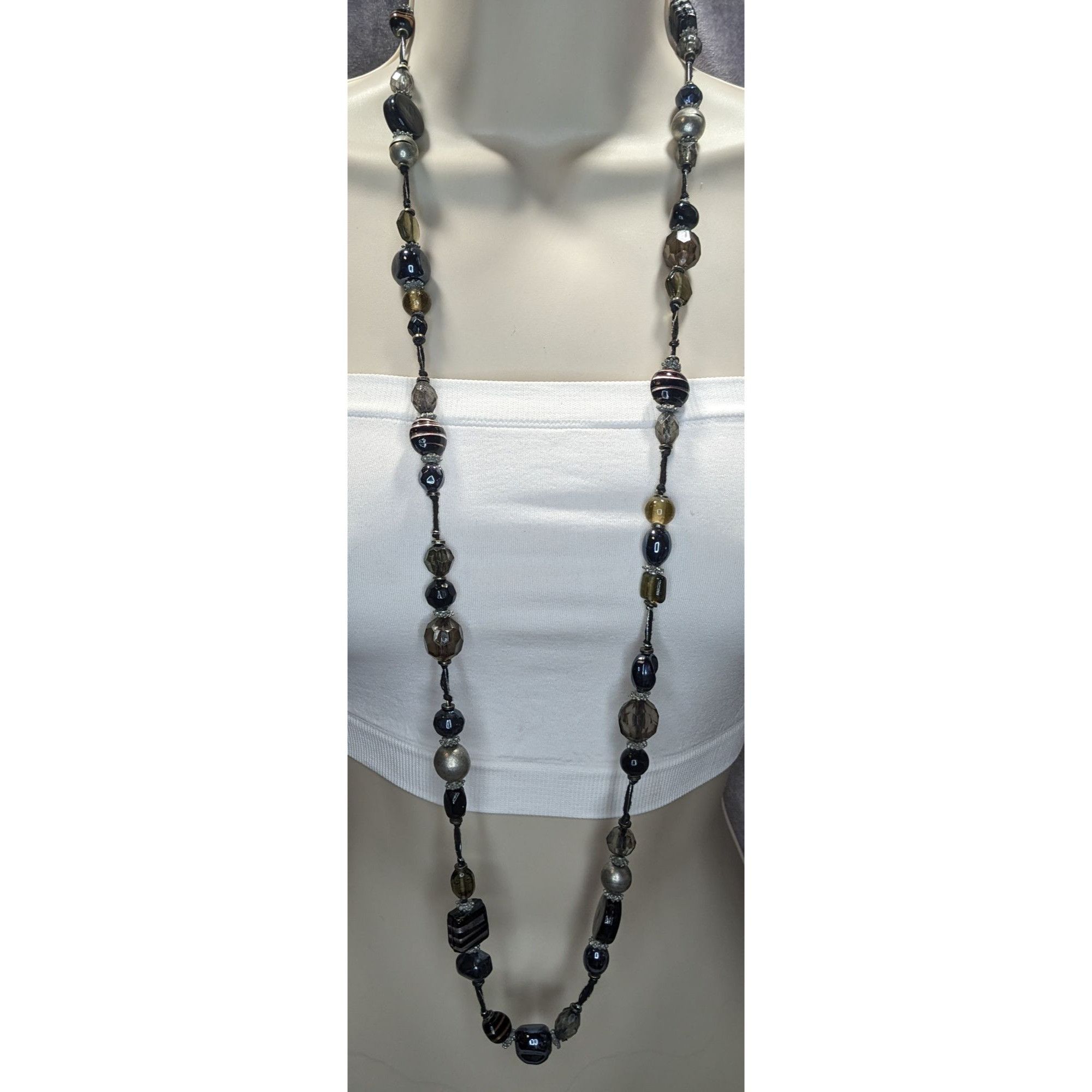 Chicos Chicos Vintage Glass & Metal Statement Opera Necklace Size ONE SIZE - 1 Thumbnail