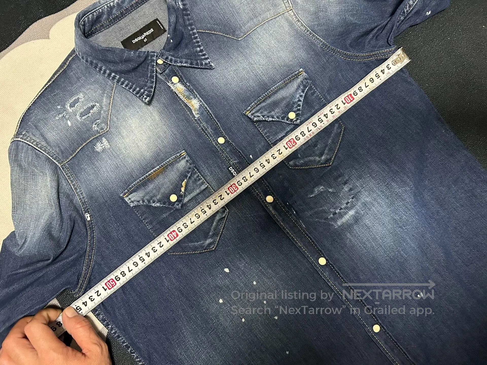 Dsquared2 dsquared2 Men's Denim Shirt with Unique Details. Size US L / EU 52-54 / 3 - 7 Thumbnail