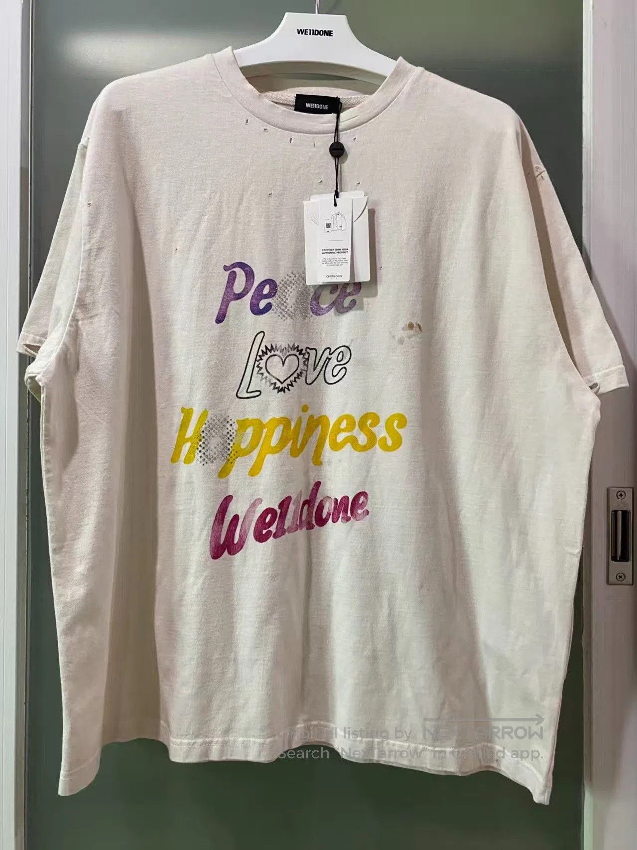 WE11DONE we11done Washed Distressed Letter Tee. Size US M / EU 48-50 / 2 - 1 Thumbnail