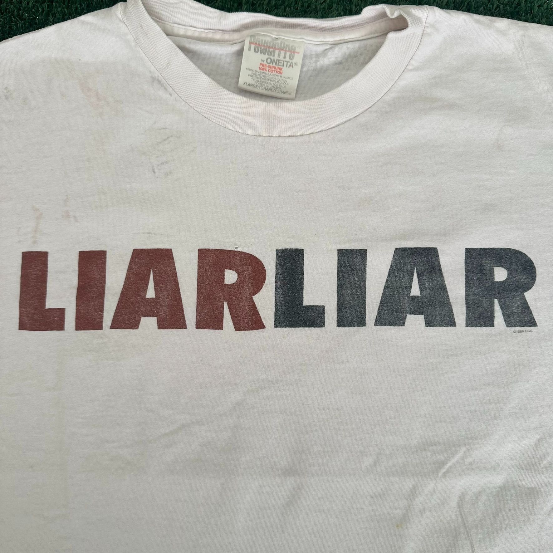 Vintage Vintage 90s Liar Liar Movie T-Shirt Jim Carrey Single Stitch Size US XL / EU 56 / 4 - 2 Thumbnail