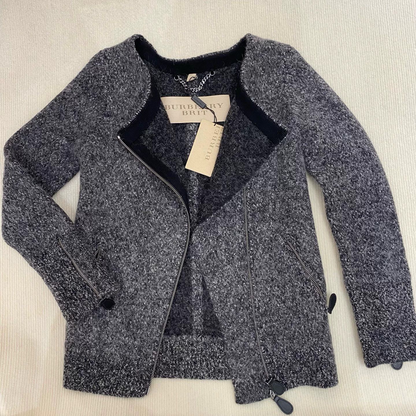 Burberry Gray Wool Blend Coat