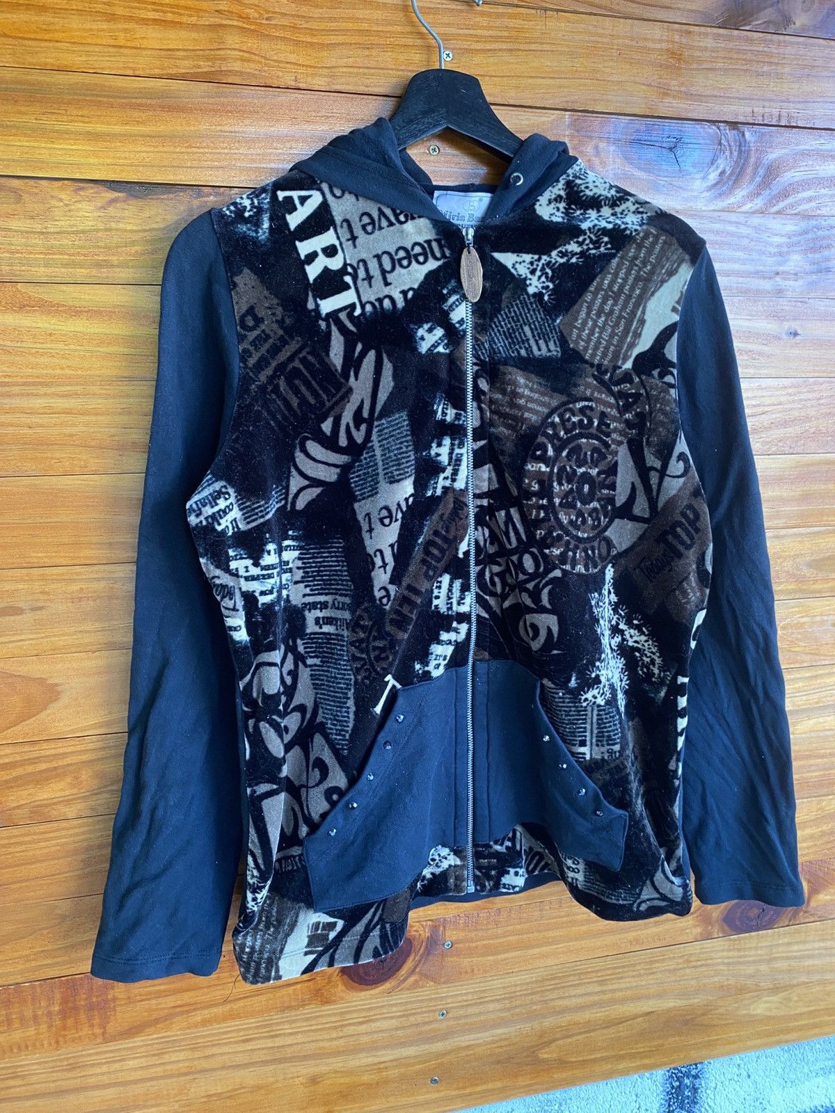 Designer Vintage Miria Bassoli Made in Italy Hooded Jacket – Artistic Size M / US 6-8 / IT 42-44 - 5 Thumbnail
