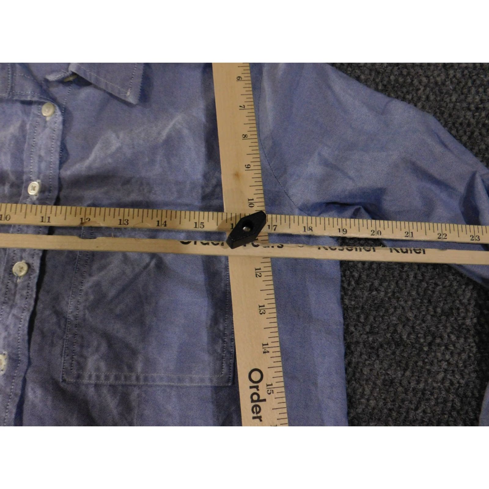 Loft LOFT Button-Up Shirt Womens XS Blue Long Sleeve 100 Percent Cotton Casual Size XS / US 0-2 / IT 36-38 - 7 Thumbnail