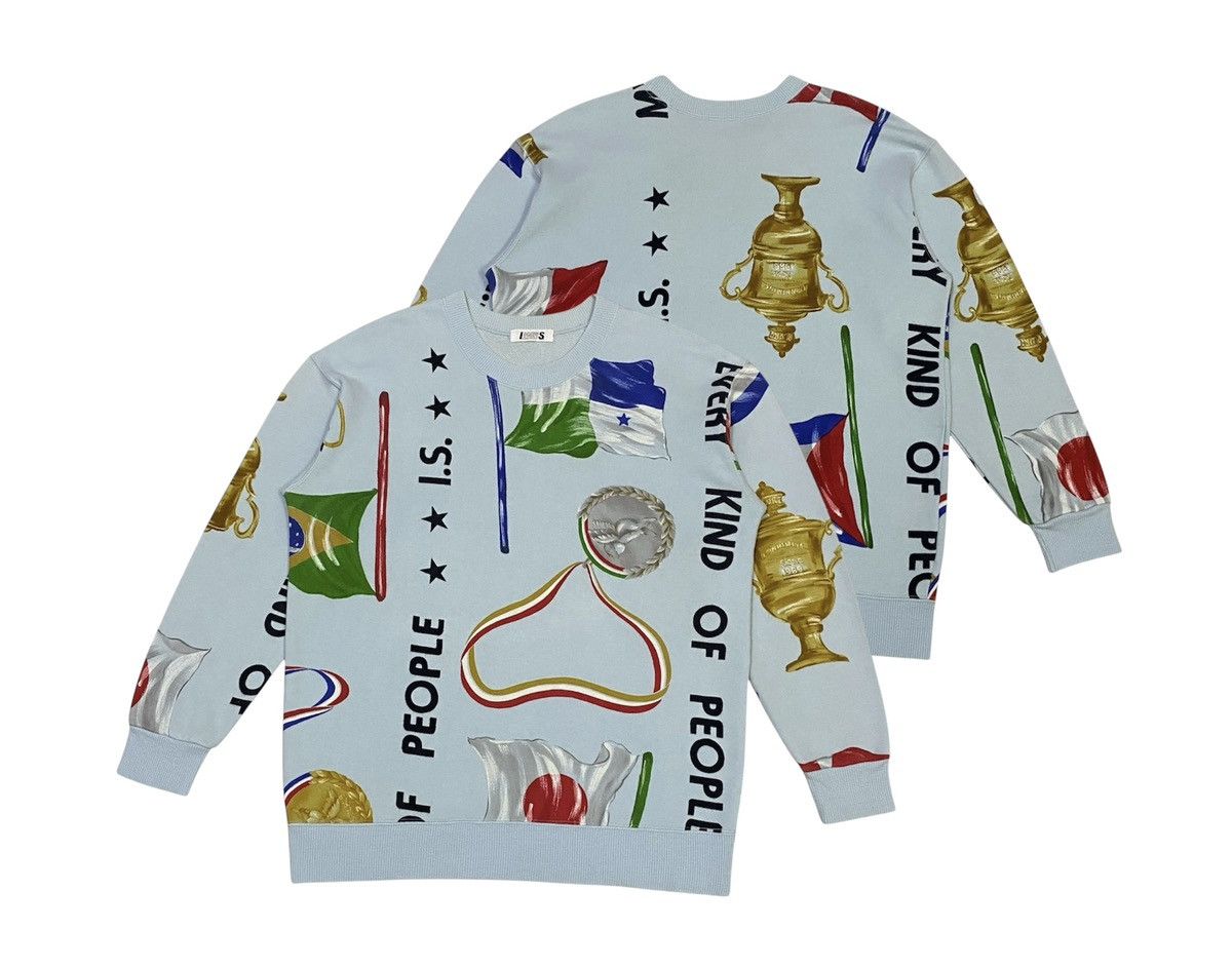 Issey Miyake Rare🔥Vintage Issey Miyake Fullprint Flag Trophy Sweatshirt Size US M / EU 48-50 / 2 - 1 Thumbnail
