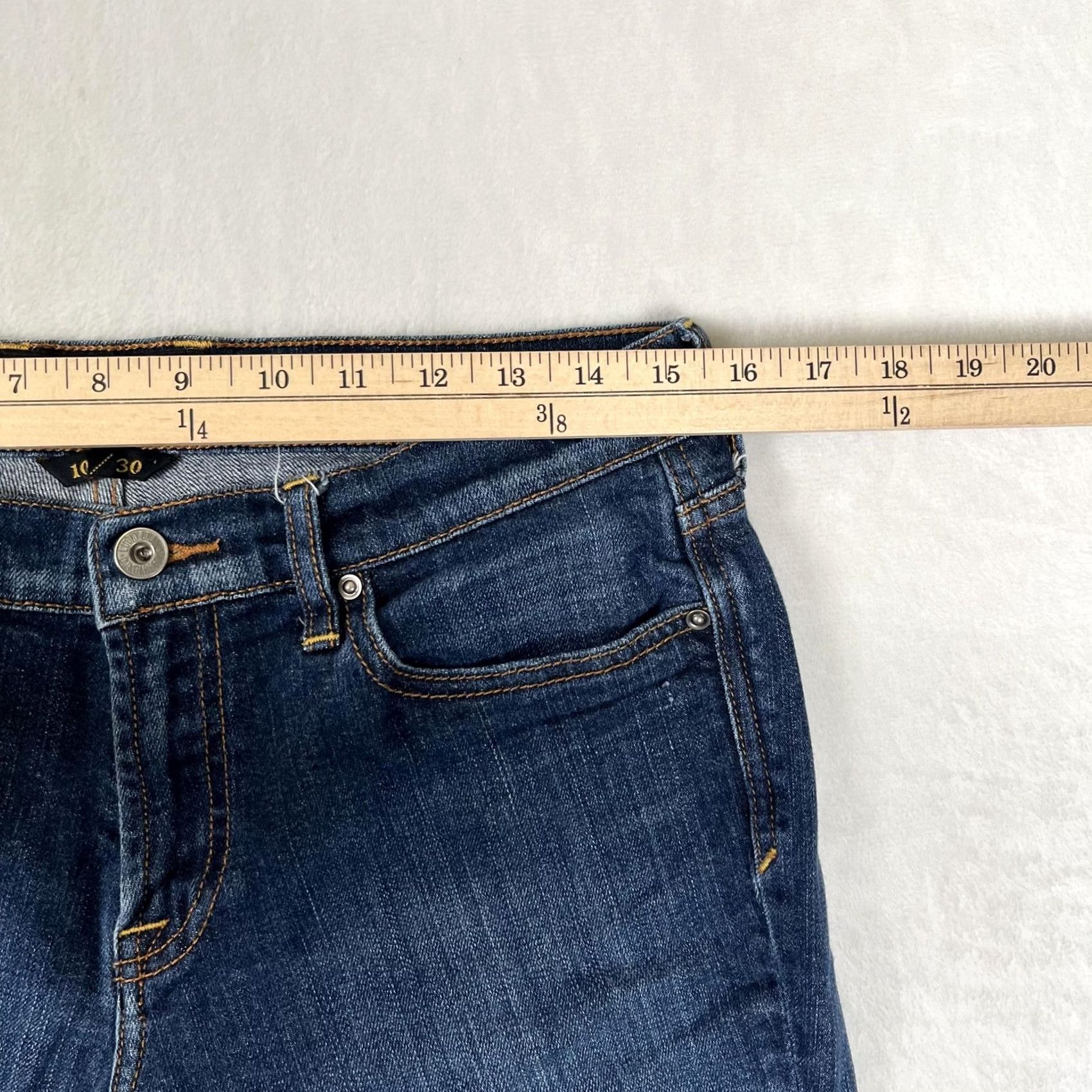Lucky Brand Lucky Brand Classic Rider Crop Jeans Womens 10/30 Blue Medium Wash Stretch Denim Jeans Size 32" / US 10 / IT 46 - 3 Thumbnail