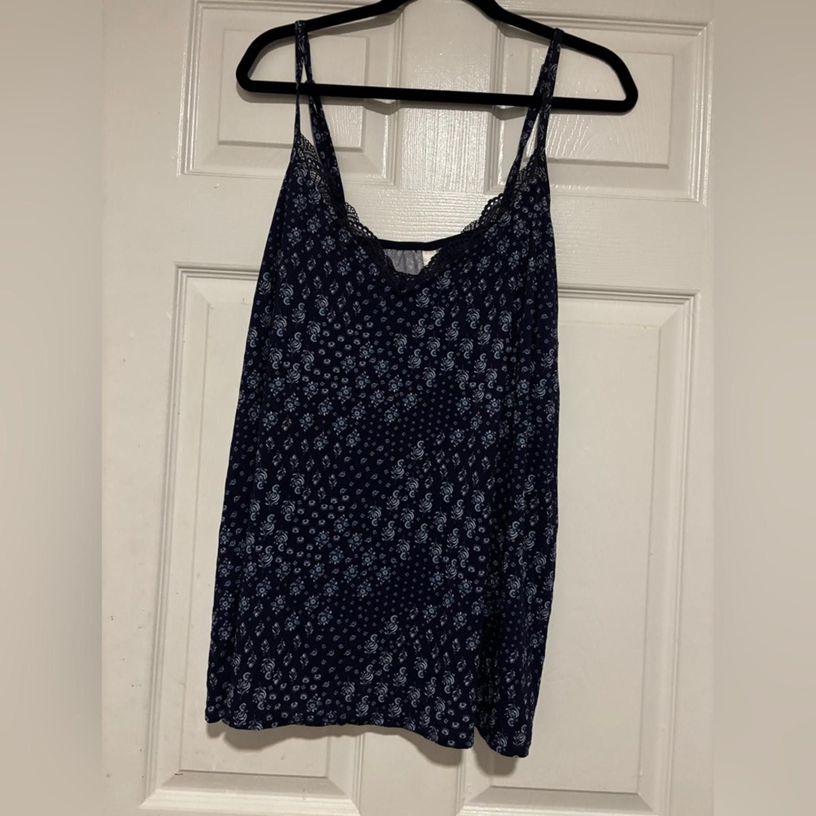 Other Cacique Dark Blue Floral Camisole Size 4XL / US 24-26 - 1 Thumbnail