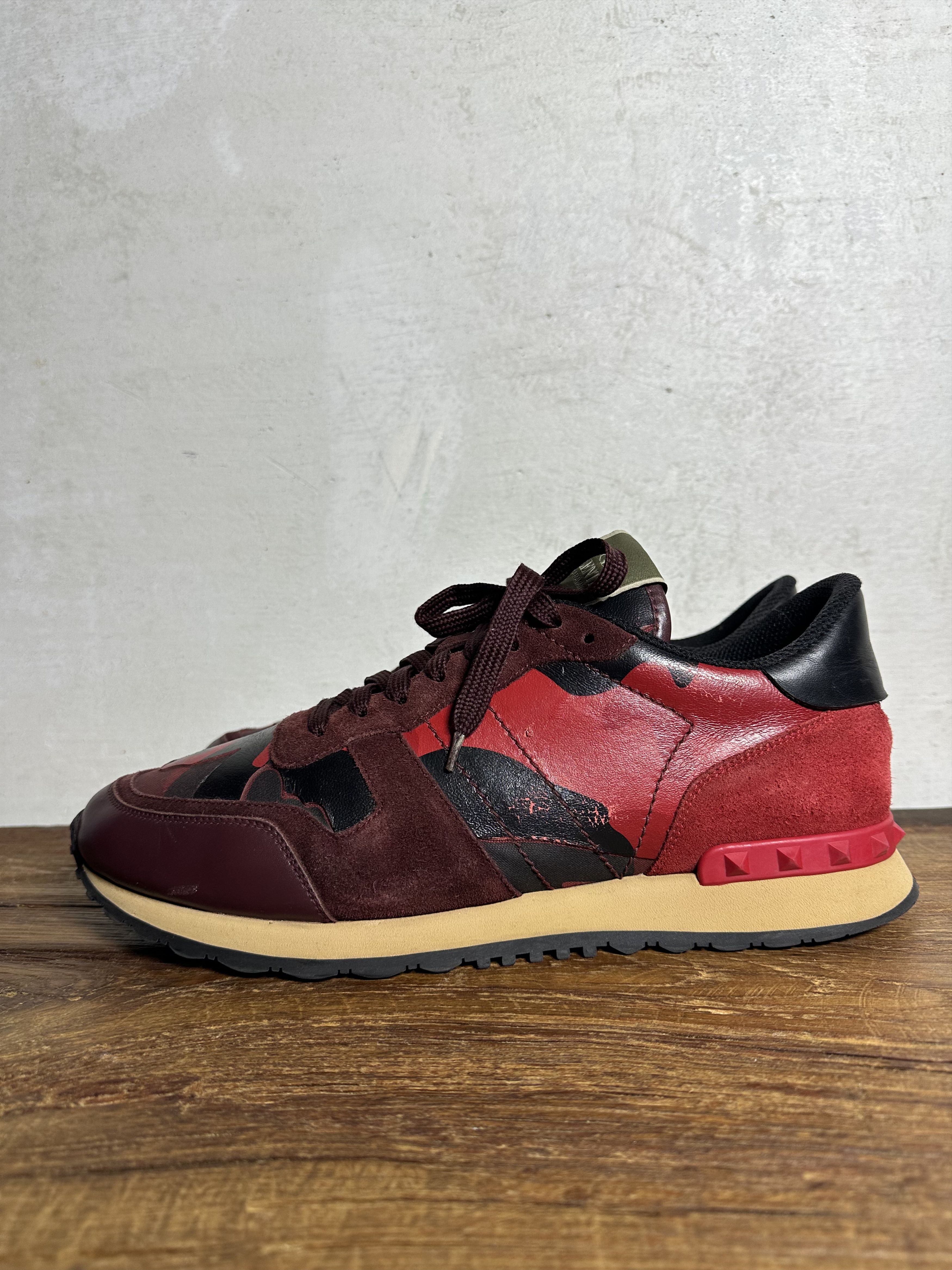 Valentino Valentino Garavani Red Camouflage Rockrunner Sneakers Size US 10.5 / EU 43-44 - 1 Thumbnail