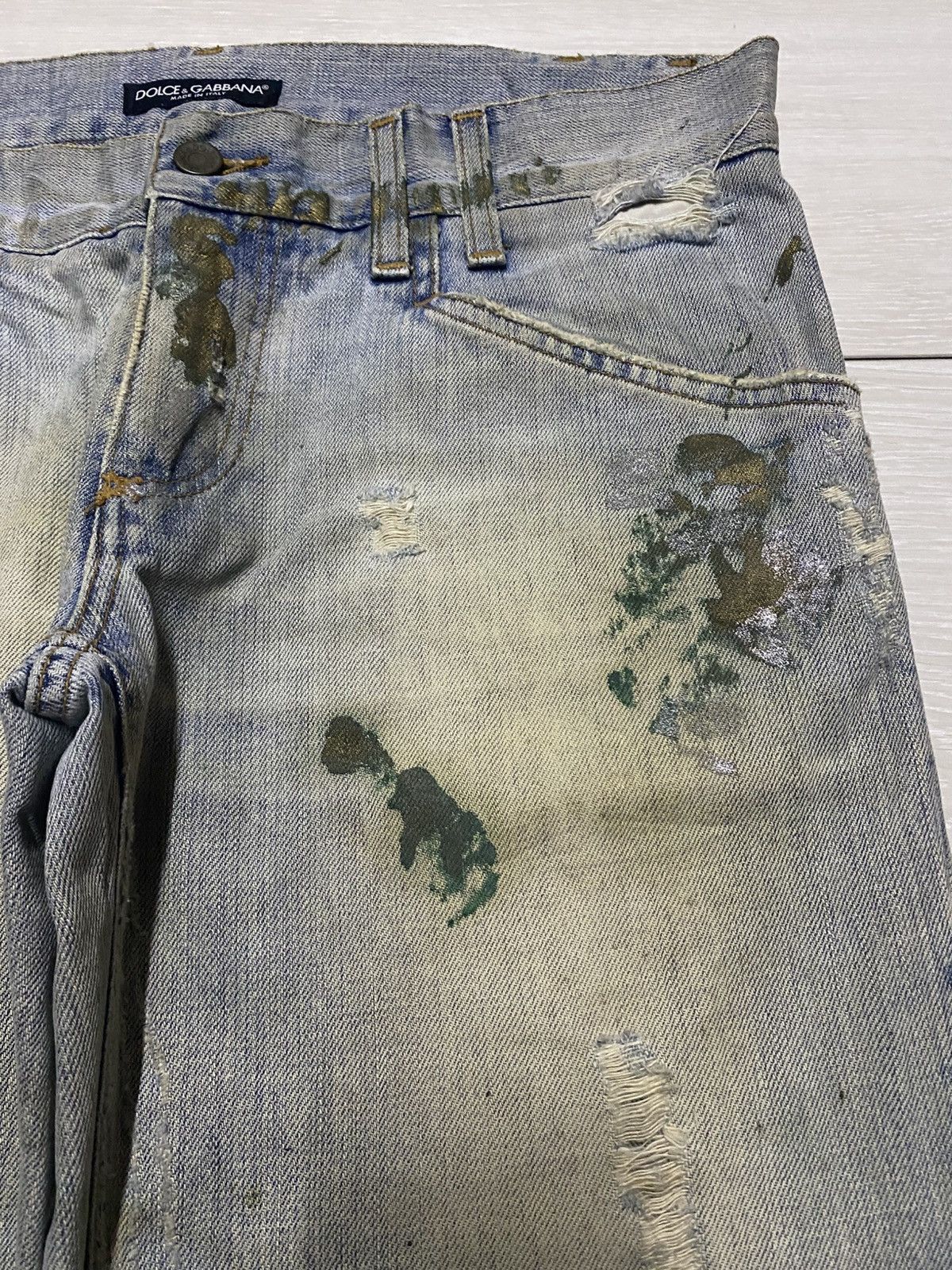 Dolce & Gabbana Dolce & Gabbana Mud Wash Paints Splatter Distressed Jeans Size US 34 / EU 50 - 8 Thumbnail