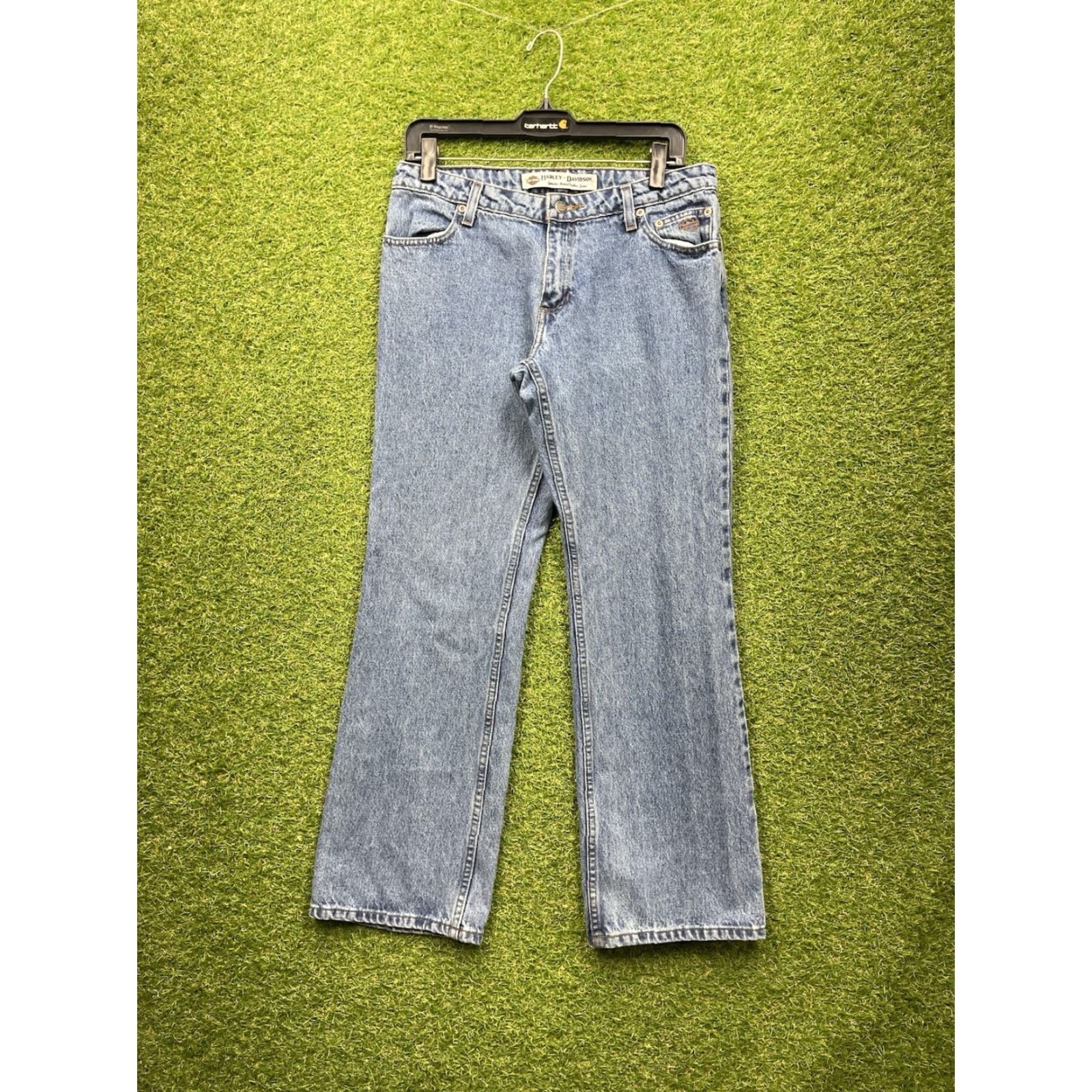 Harley Davidson Harley-Davidson Jeans Womens 8 Boot Cut Blue Biker Motorcycle USA Denim Size 30" / US 8 / IT 44 - 2 Thumbnail