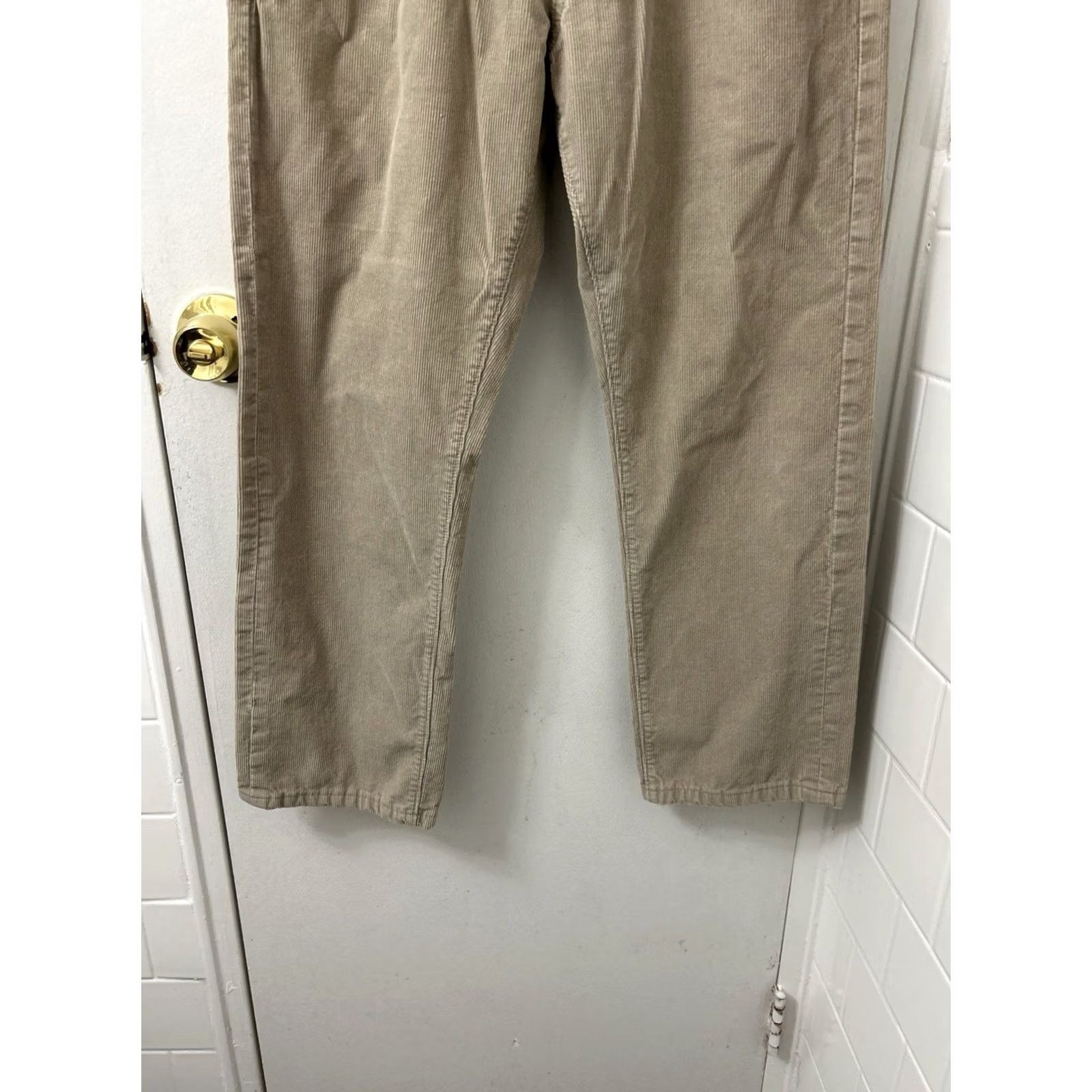 Vintage VTG J Crew Corduroy Pants Mens 32x27 Tan Beige Straight Leg Holiday 09 Y2K Size US 32 / EU 48 - 3 Thumbnail