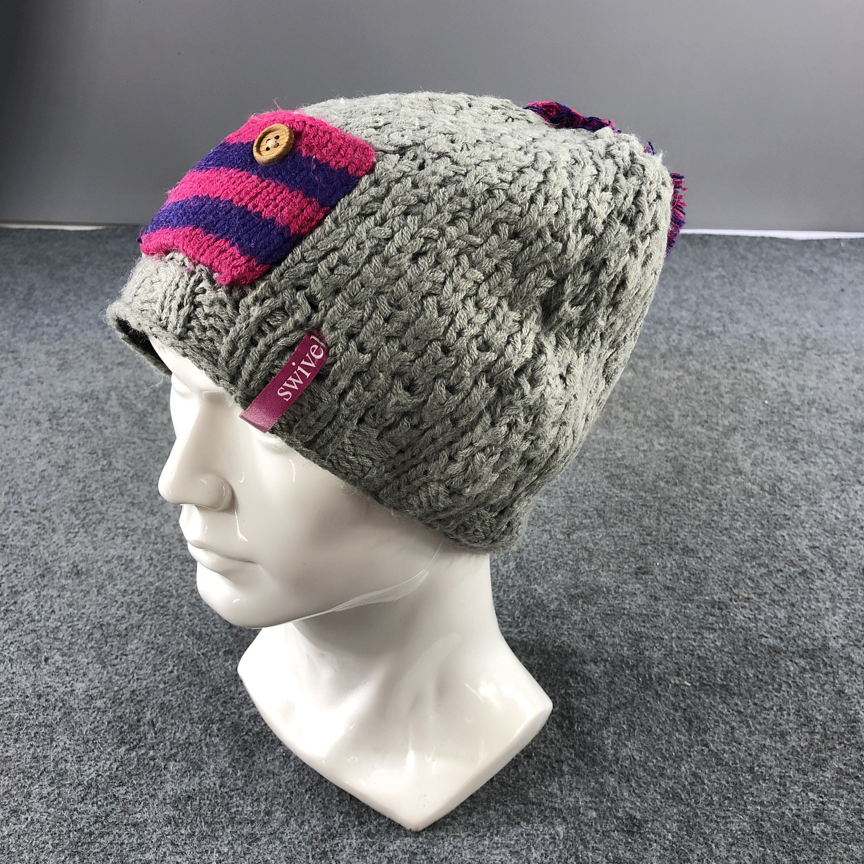 Vintage Swivel Pocket Bobble Beanie Snowcap Snow Hat B460 Size ONE SIZE - 2 Thumbnail