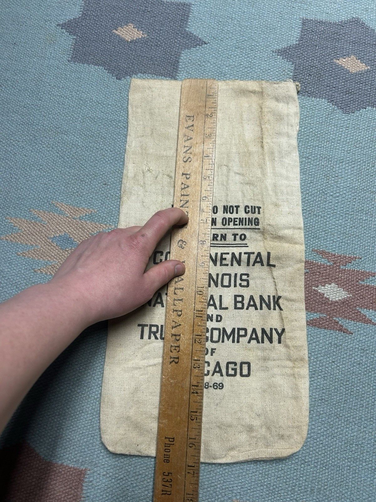 Vintage Lot of 3 Vtg canvas bank money bag Illinois bank of Chicago Size ONE SIZE - 13 Thumbnail